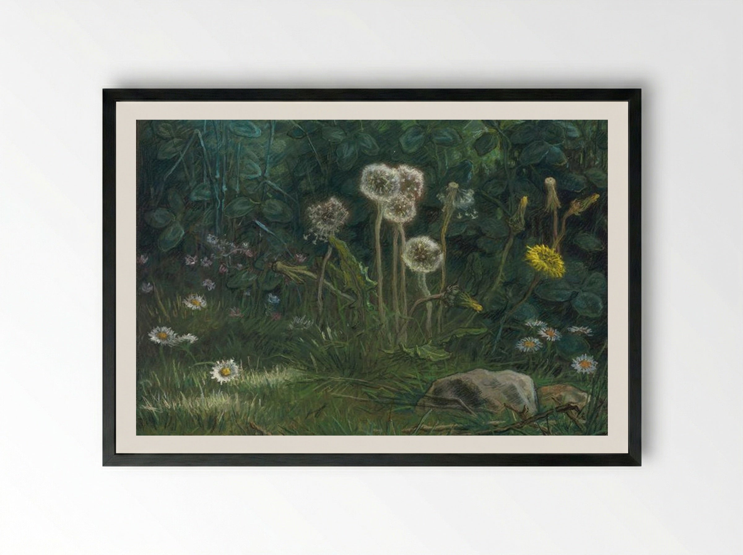 Dandelions - Jean-François Millet - Framed Print Black