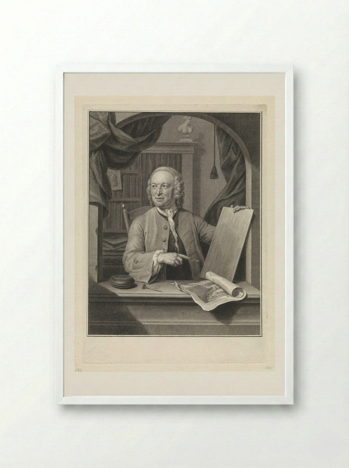 Portret van Maurits, prins van Oranje - Pieter Tanjé - Framed Print White
