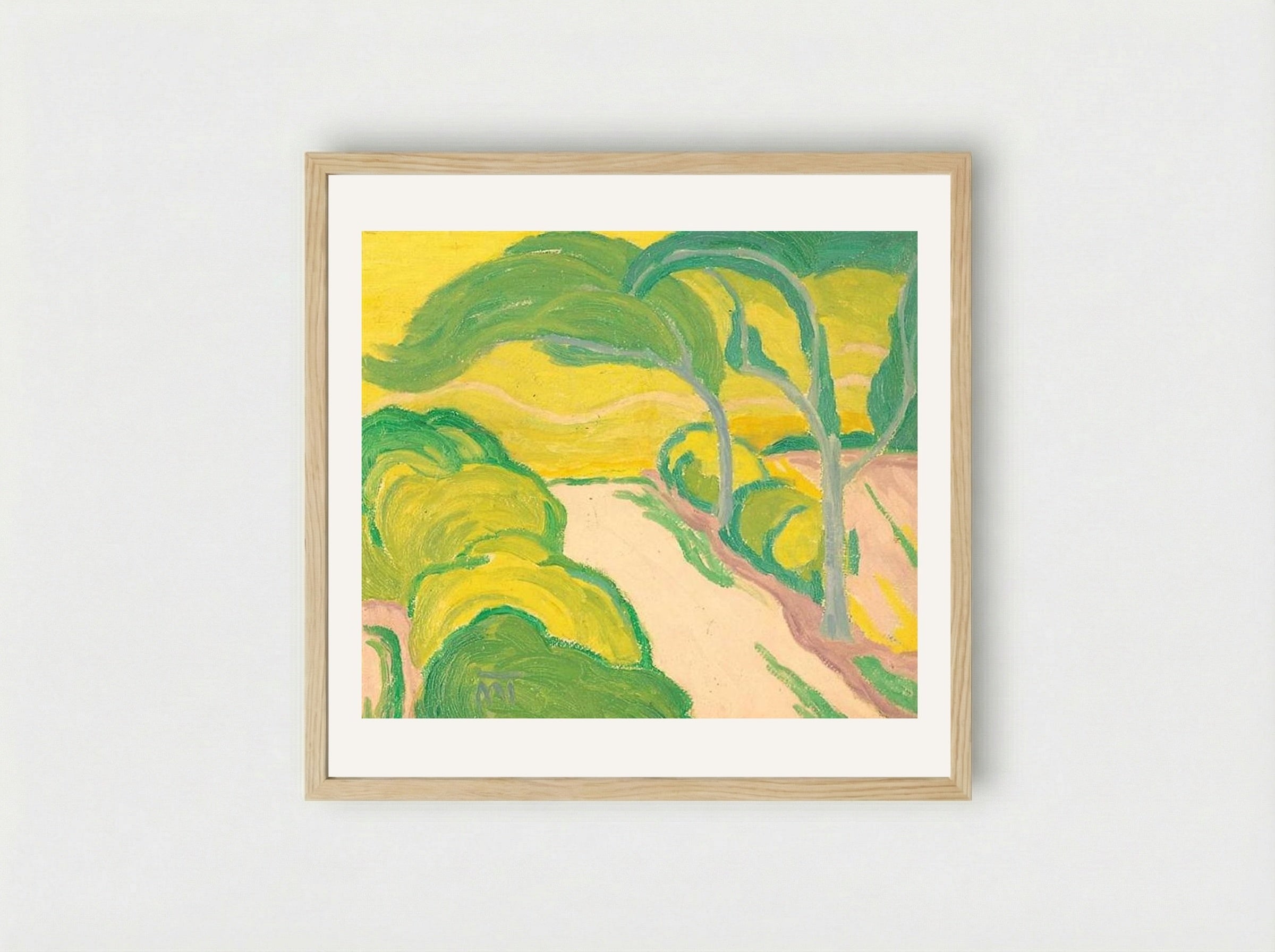 Landscape with Road - János Mattis-Teutsch - Framed Print Wood
