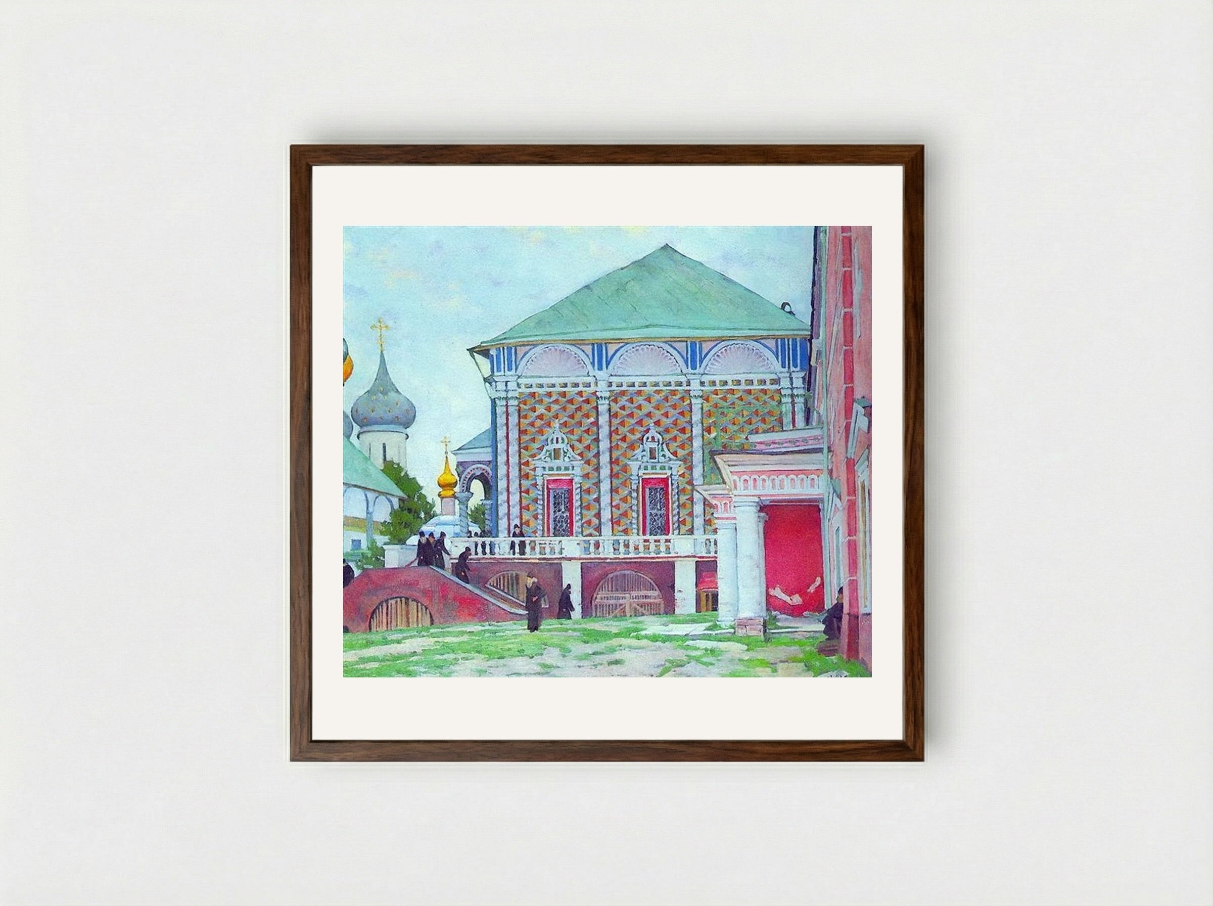 Refectory of the Trinity Sergius Lavra - Konstantin Yuon - Framed Print Dark Wood