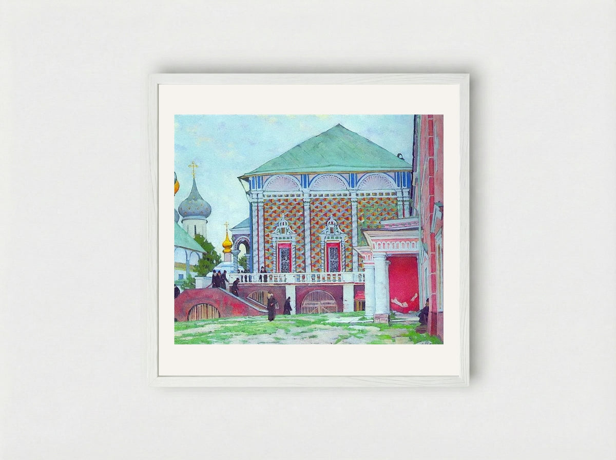 Refectory of the Trinity Sergius Lavra - Konstantin Yuon - Framed Print White