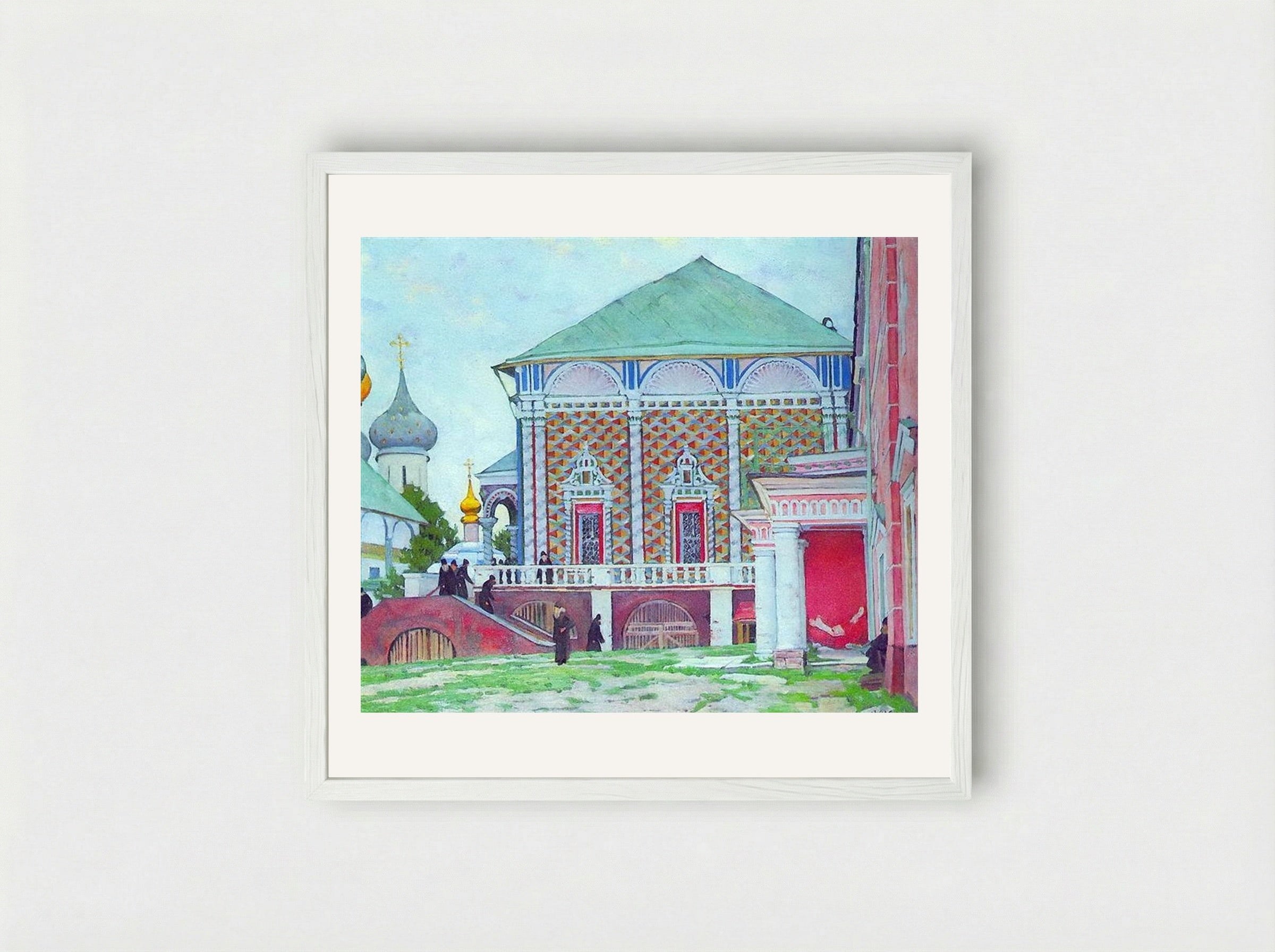 Refectory of the Trinity Sergius Lavra - Konstantin Yuon - Framed Print White