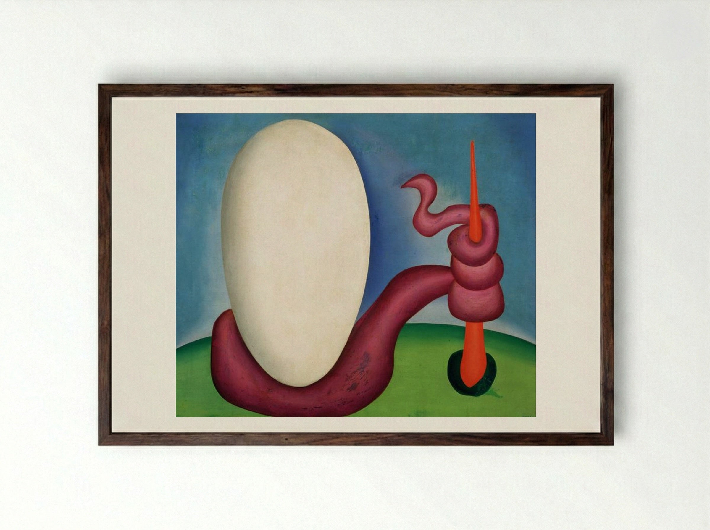 The Egg - Tarsila do Amaral - Framed Print Dark Wood