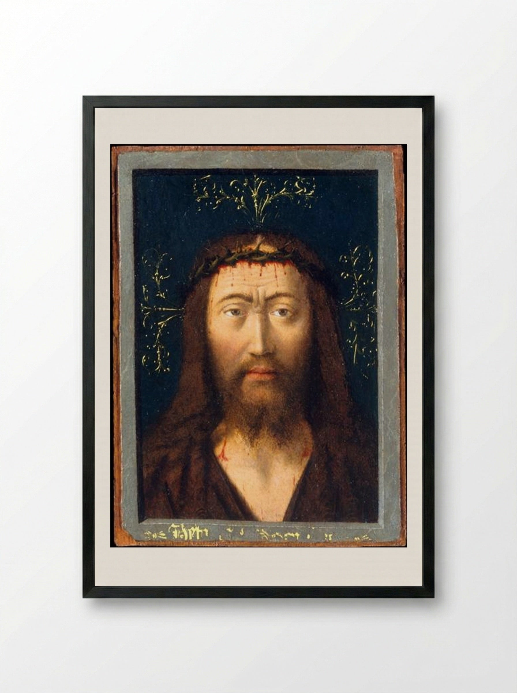 Head of Christ (Ecce Homo) - Petrus Christus - Framed Print Black