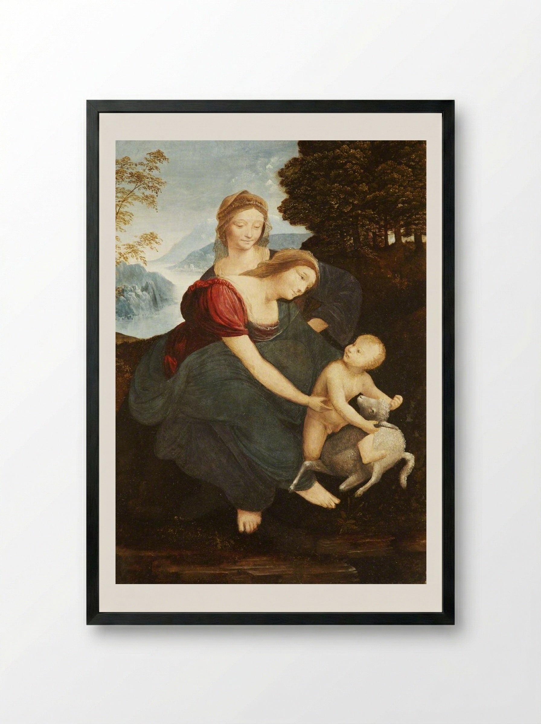 Virgin and Child - Leonardo da Vinci - Framed Print Black