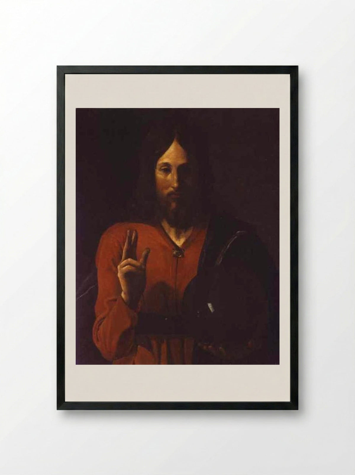 Christ Bénissant - Georges de la Tour - Framed Print Black