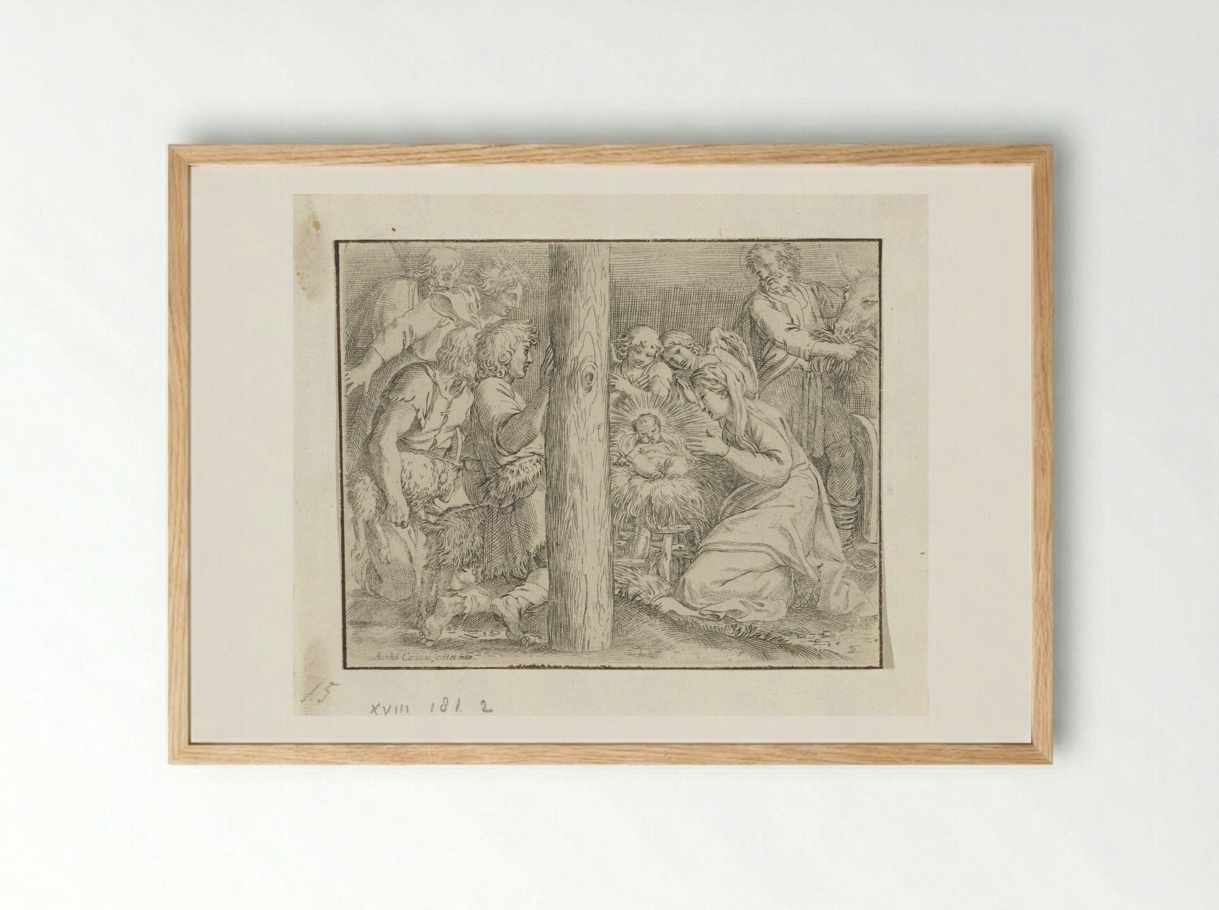 Adoration of the Shepherds - Annibale Carracci - Framed Print Wood