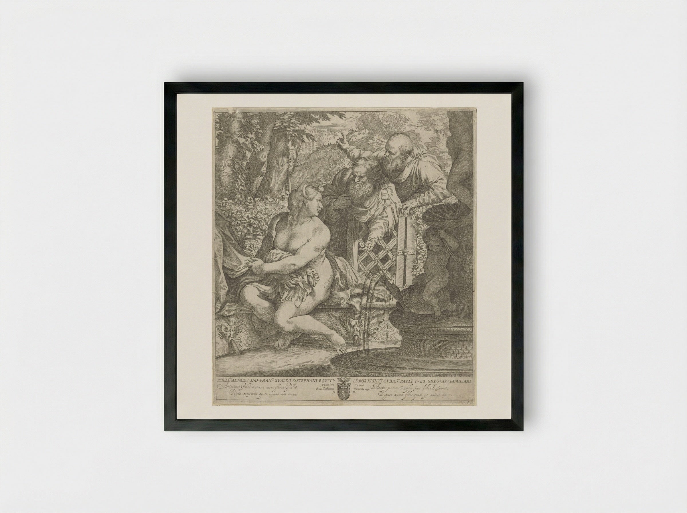 Susanna and the Elders - Annibale Carracci - Framed Print Black
