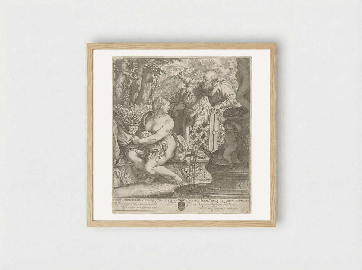 Susanna and the Elders - Annibale Carracci - Framed Print Wood