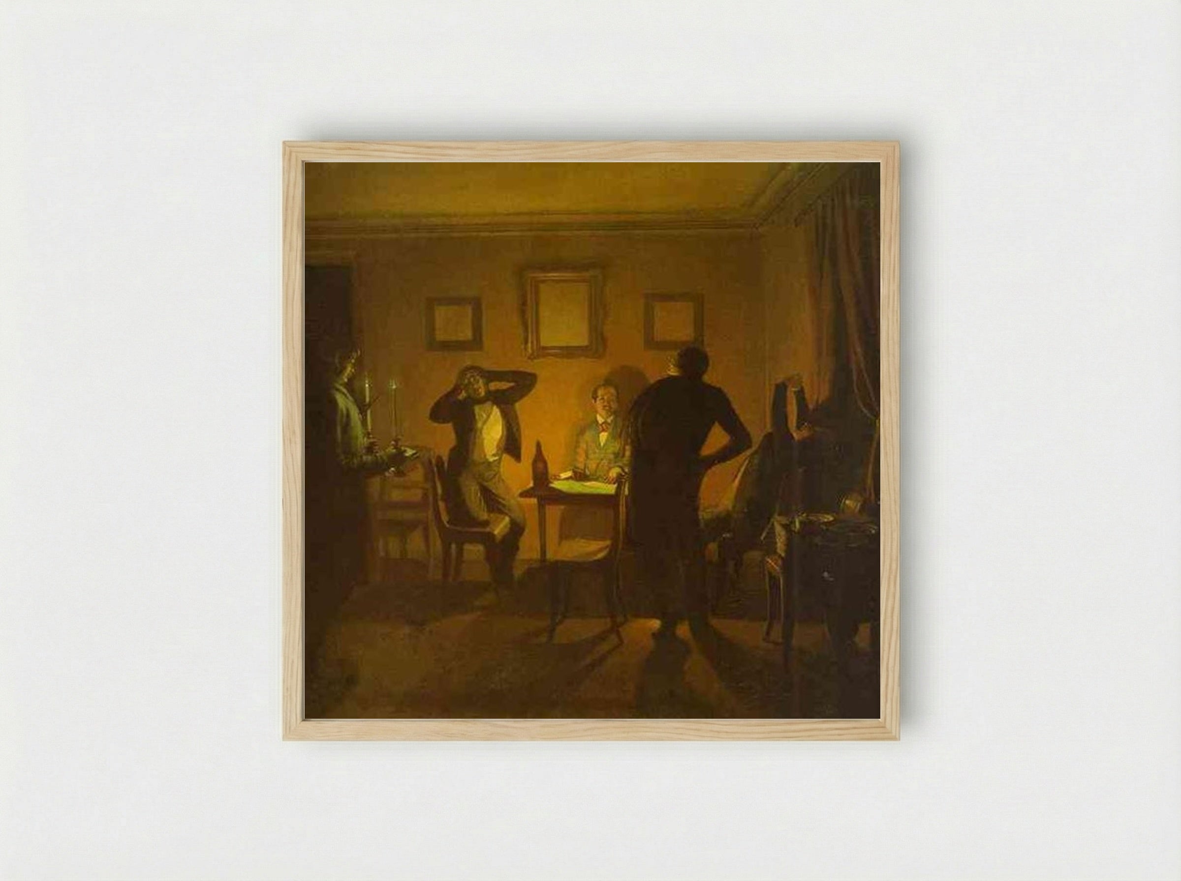 Gamblers - Pavel Fedotov - Framed Print Wood