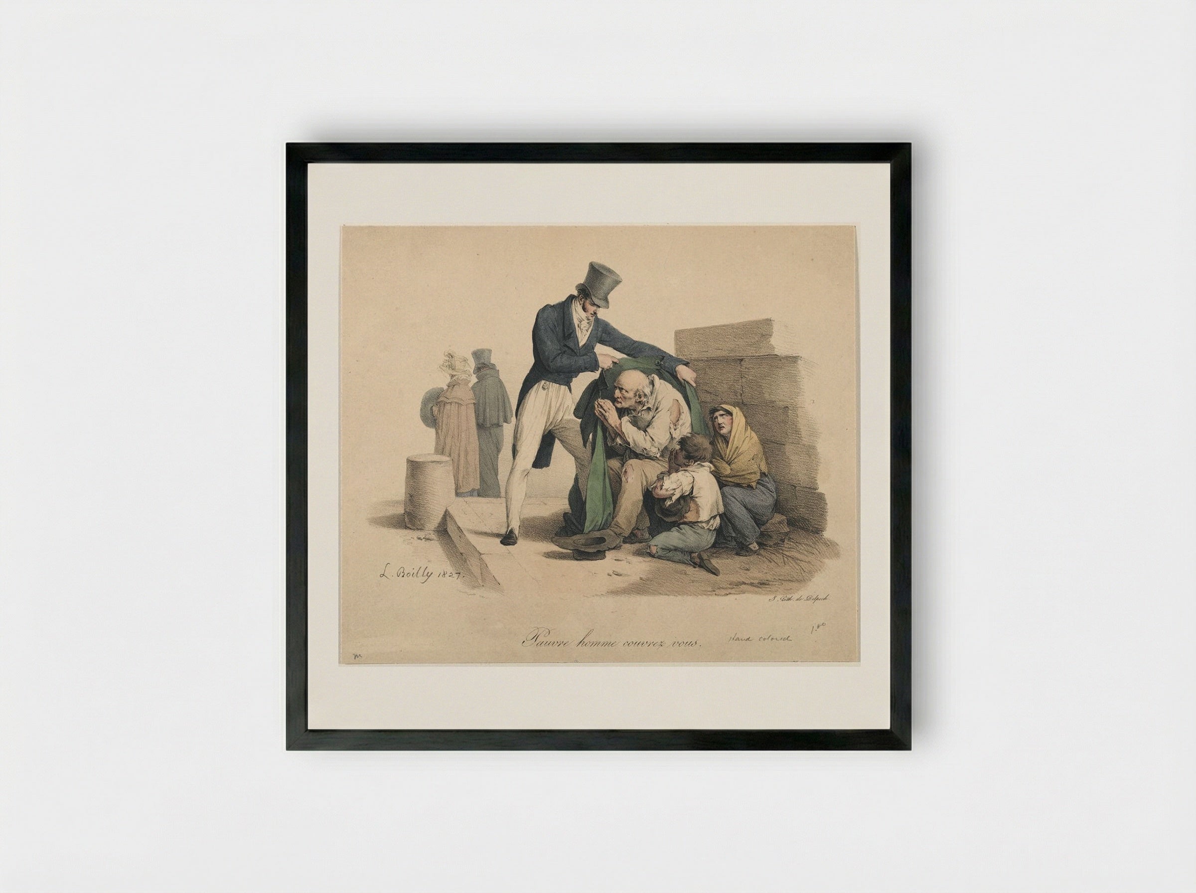 Pauvre homme couvrez vous - Louis-Léopold Boilly - Framed Print Black