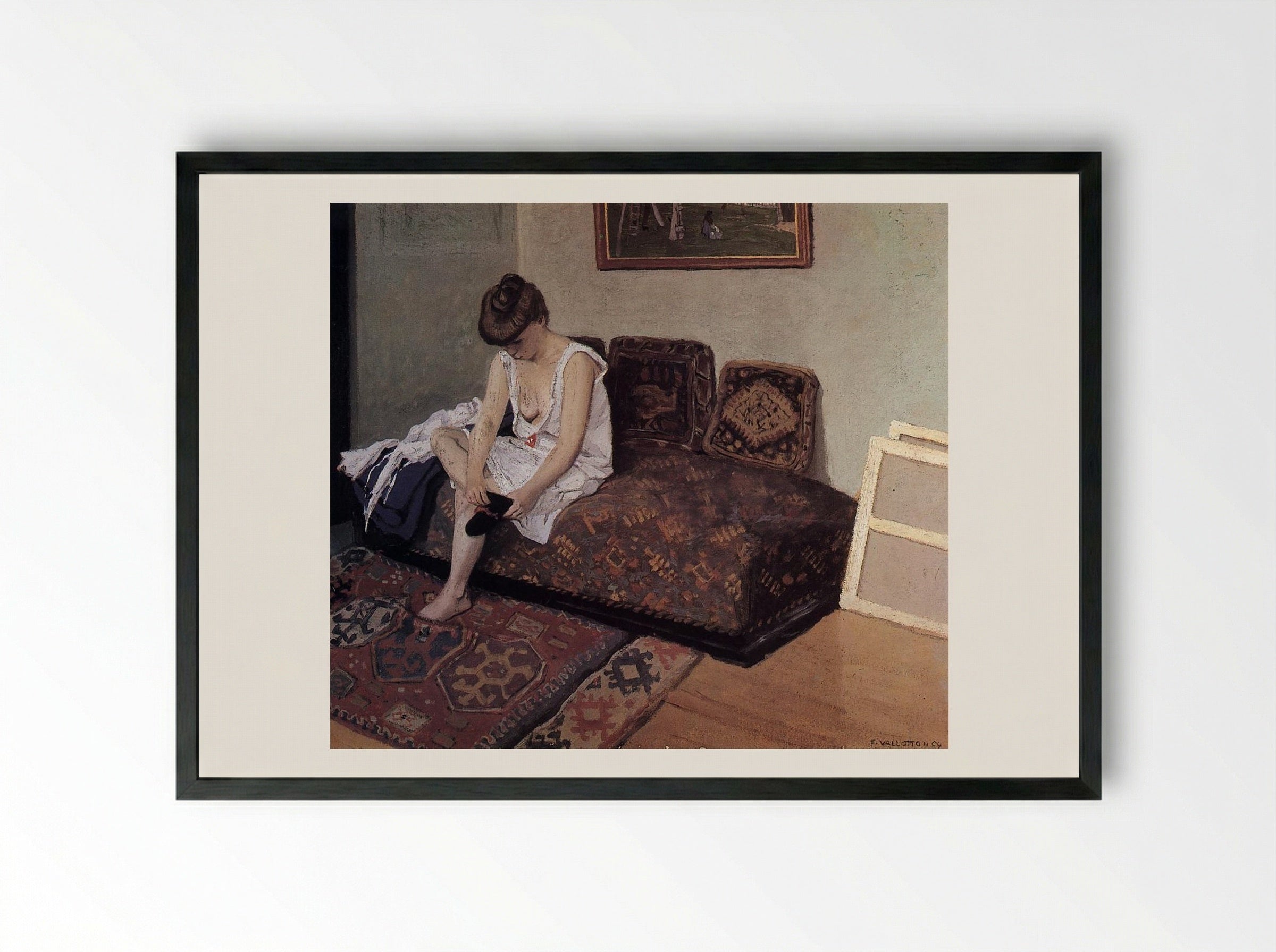 The Black Stocking - Félix Vallotton - Framed Print Black