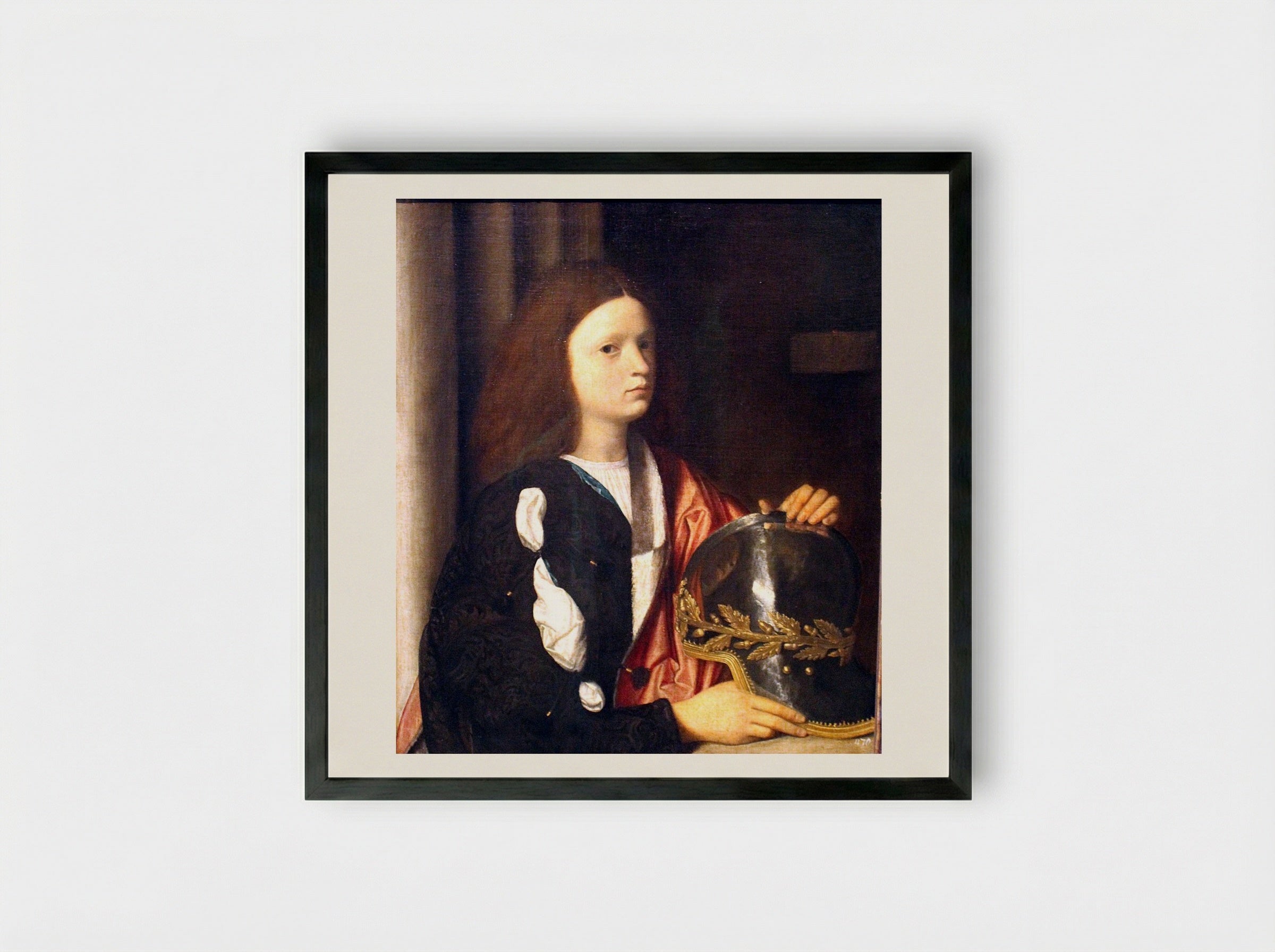 Portrait of Francesco Maria della Rovere - Giorgione - Framed Print Black
