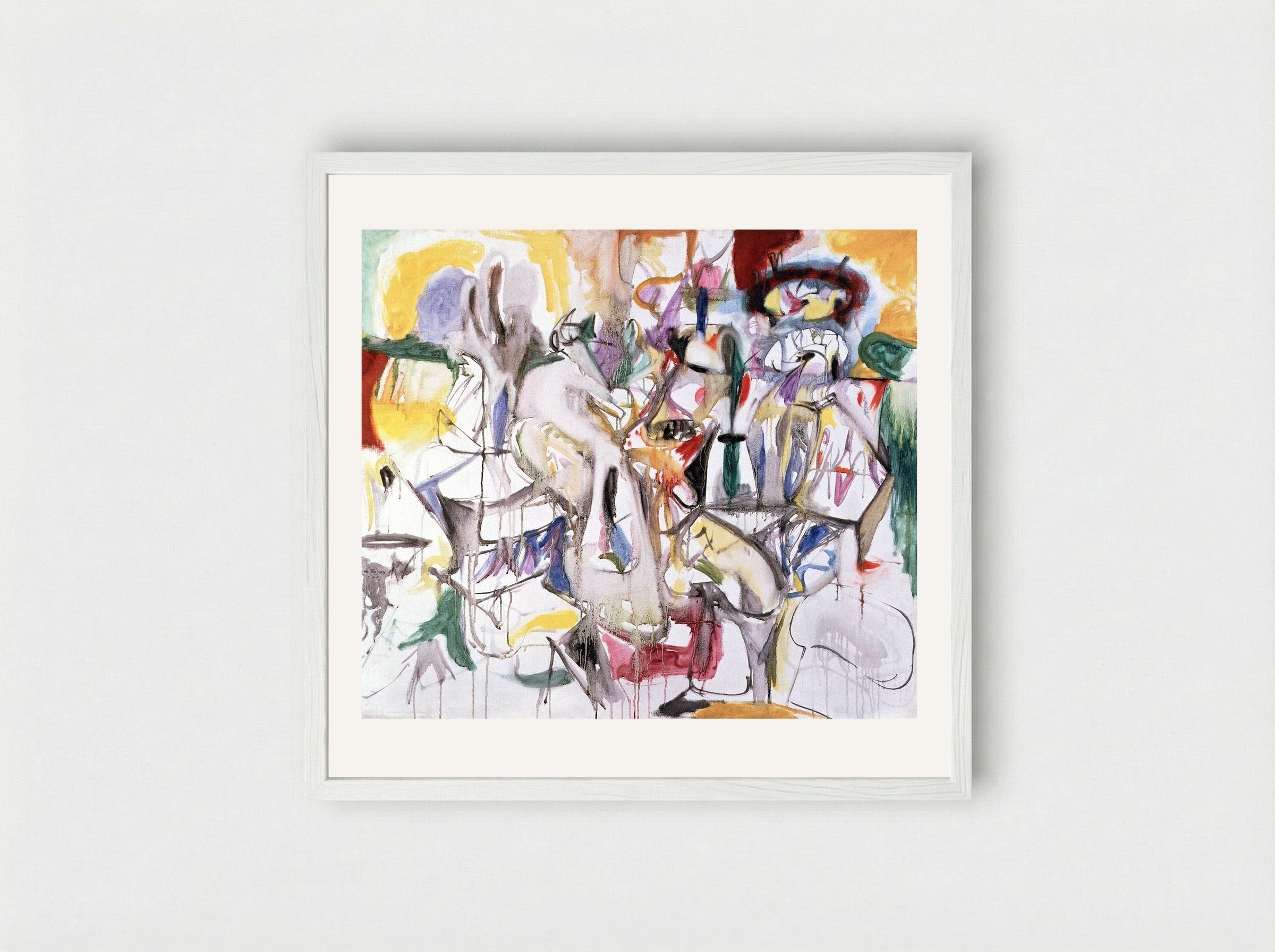 How My Mother's Embroidered Apron Unfolds in My Life - Arshile Gorky - Framed Print White