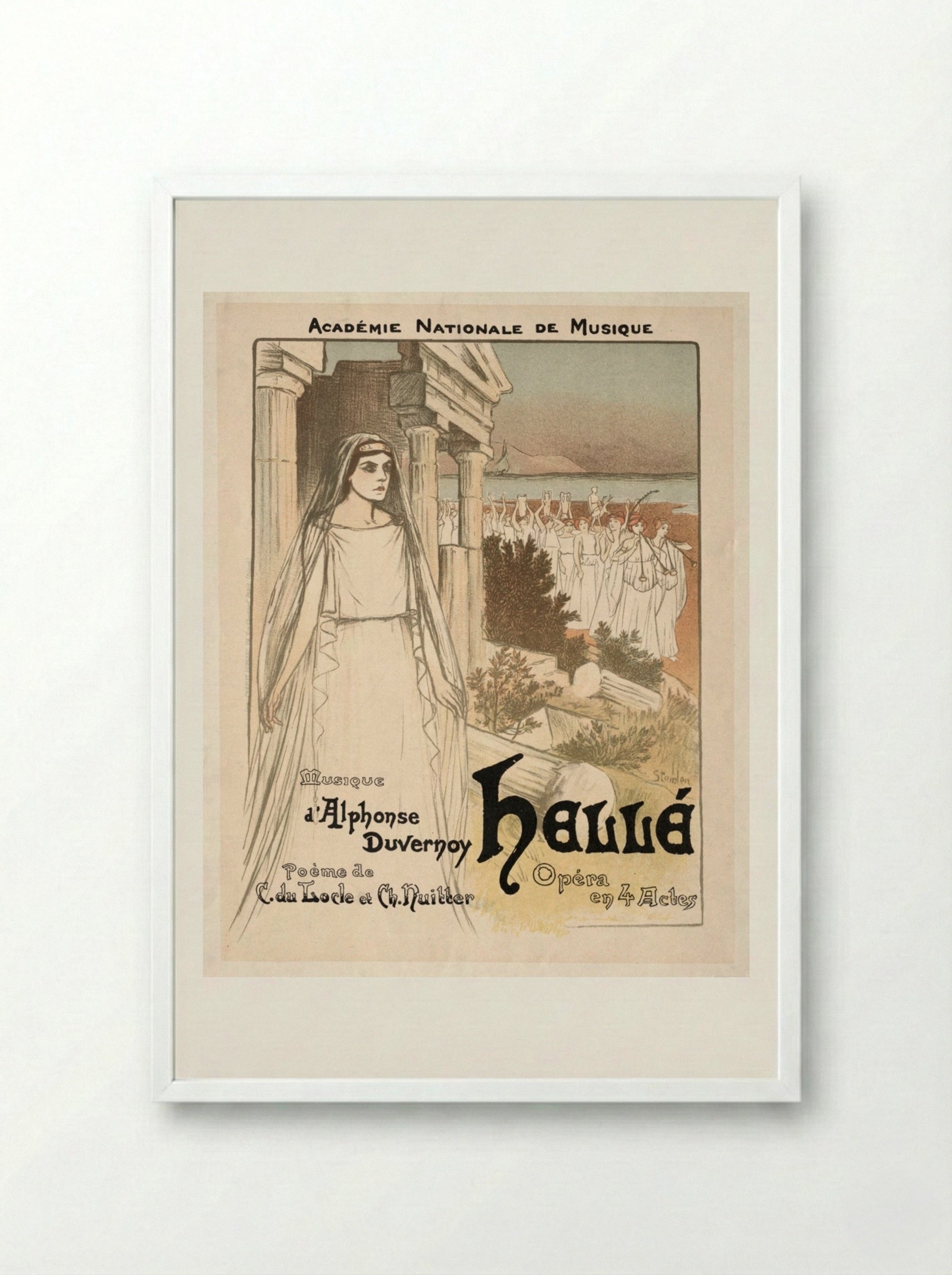 Hellé - Opéra en 4 actes - Théophile Alexandre Steinlen - Framed Print White