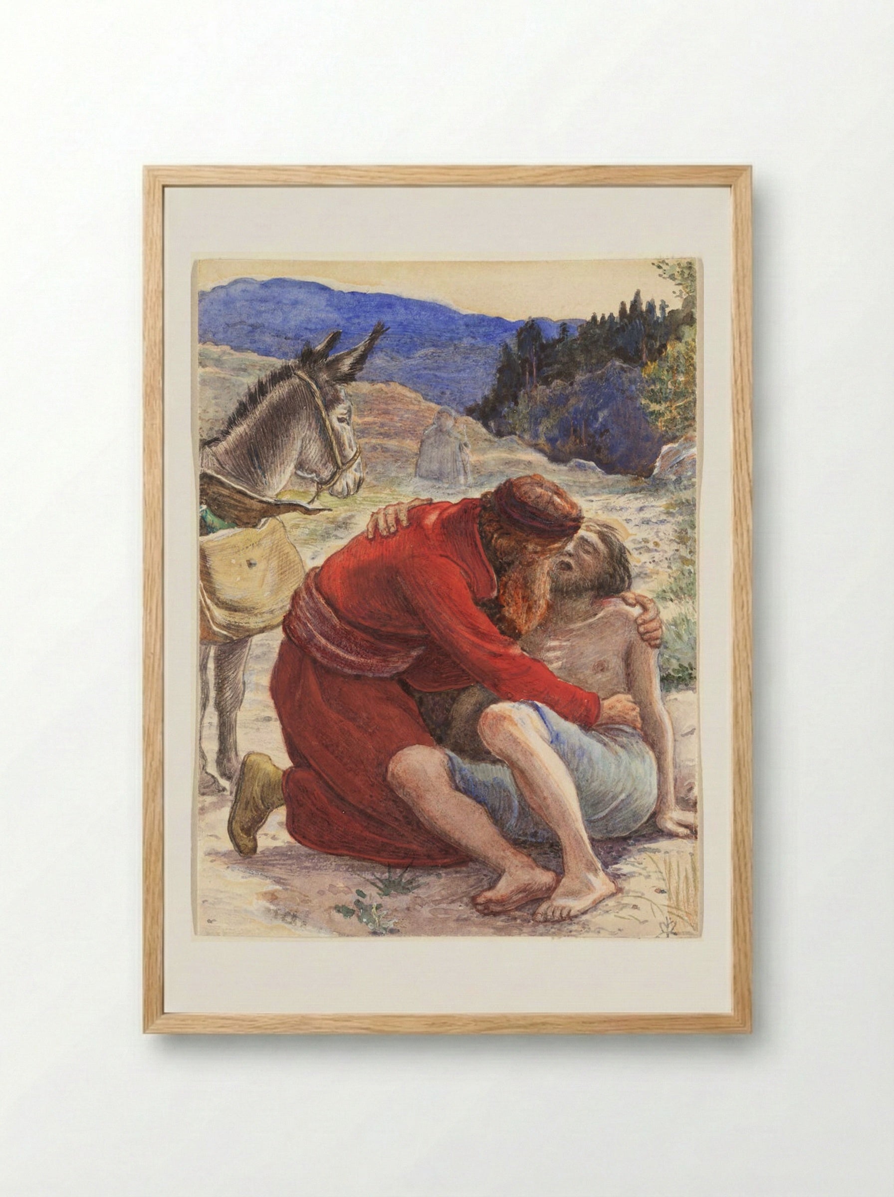 The Good Samaritan - John Everett Millais - Framed Print Wood