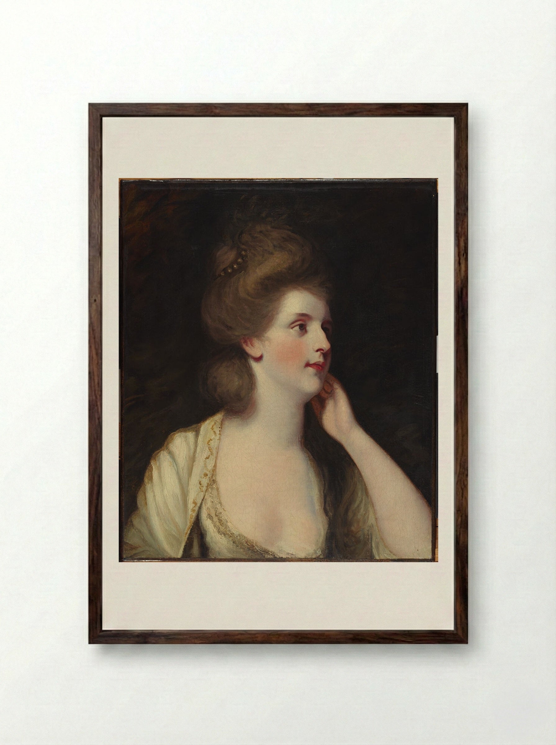 Lady Louisa Manners - Sir Joshua Reynolds - Framed Print Dark Wood