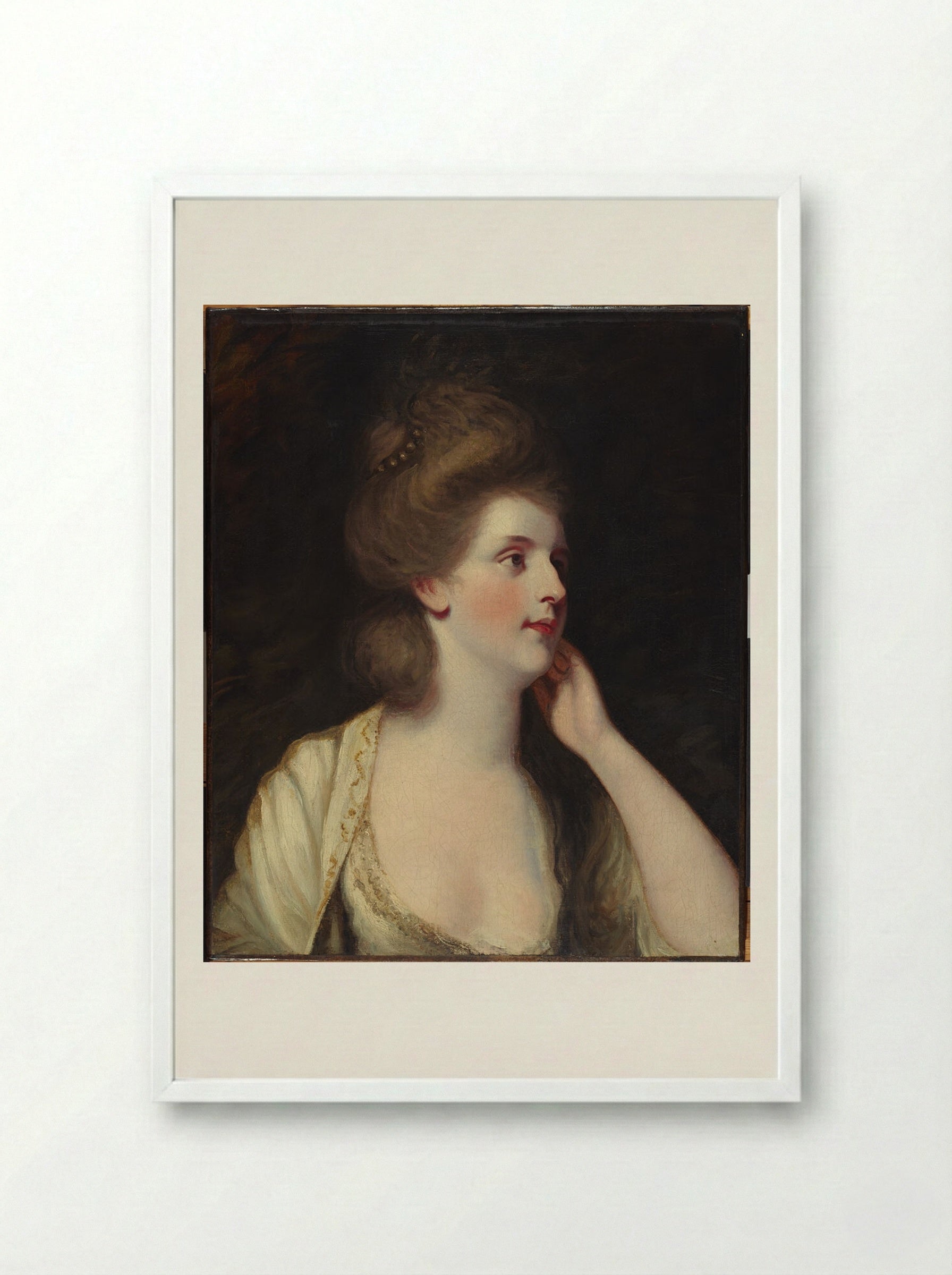 Lady Louisa Manners - Sir Joshua Reynolds - Framed Print White