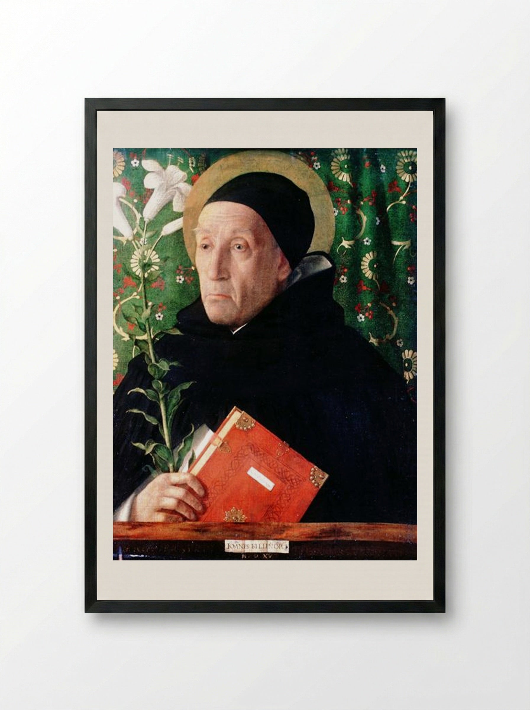 Portrait of Fra Theodoro da Urbino - Giovanni Bellini - Framed Print Black