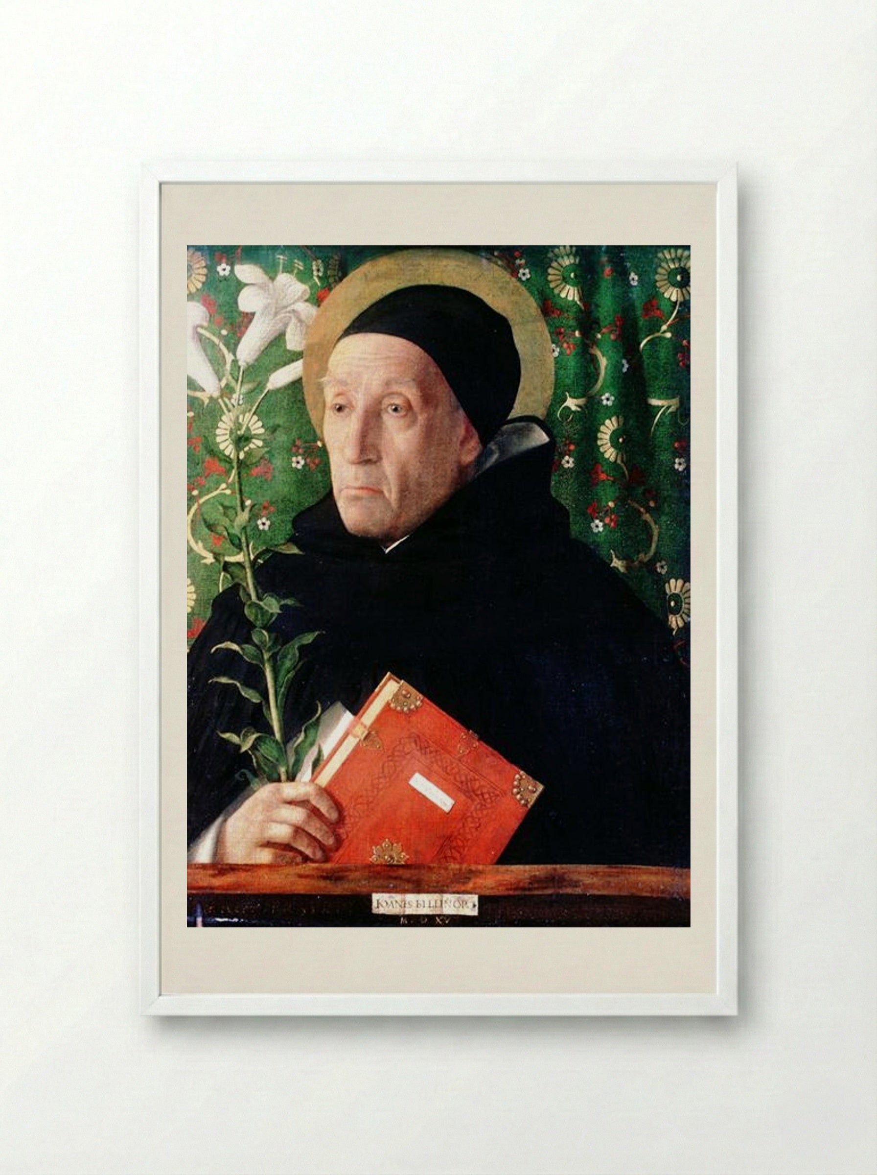 Portrait of Fra Theodoro da Urbino - Giovanni Bellini - Framed Print White