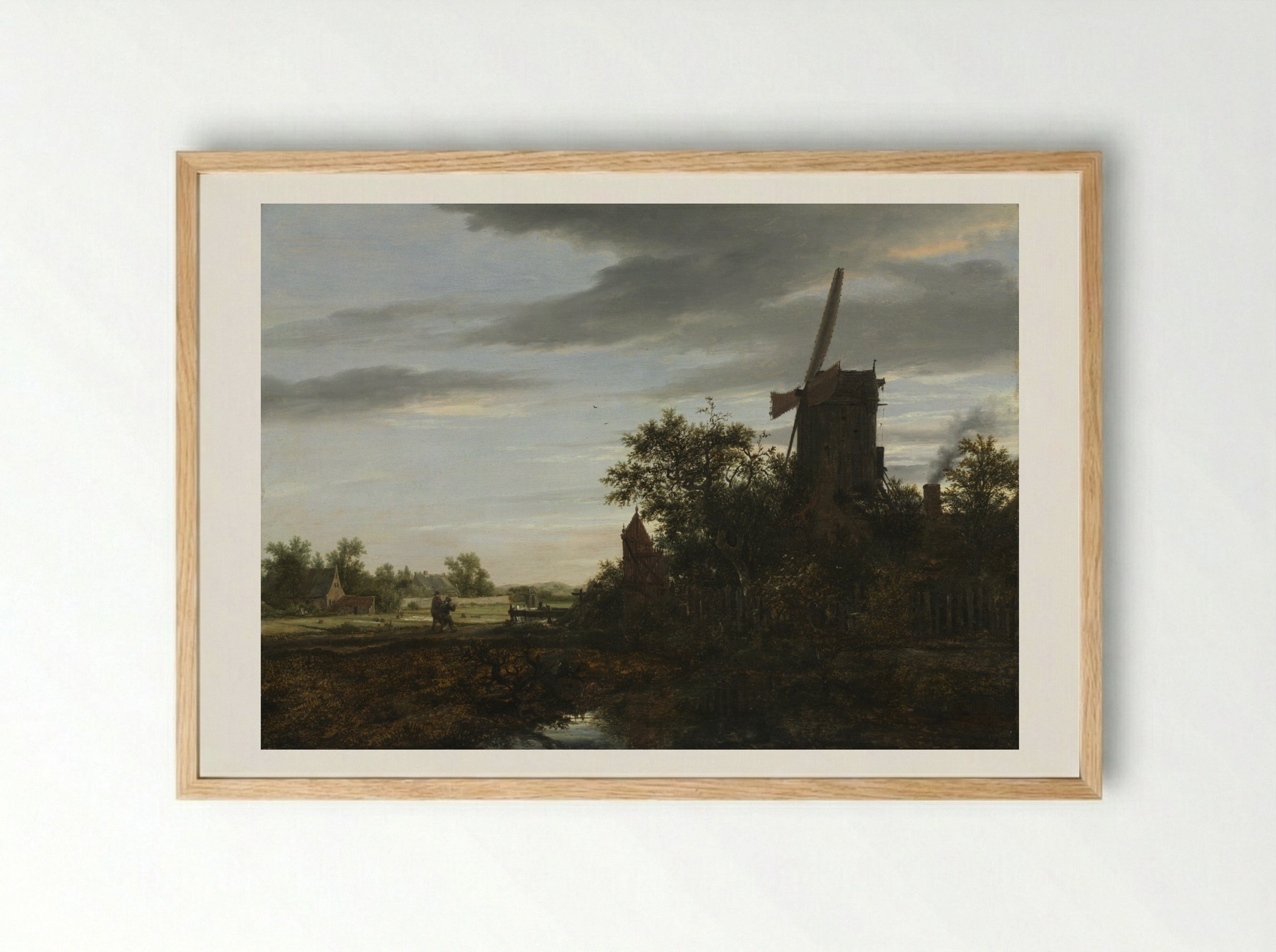 Landscape with a Windmill - Jacob van Ruisdael - Framed Print Wood