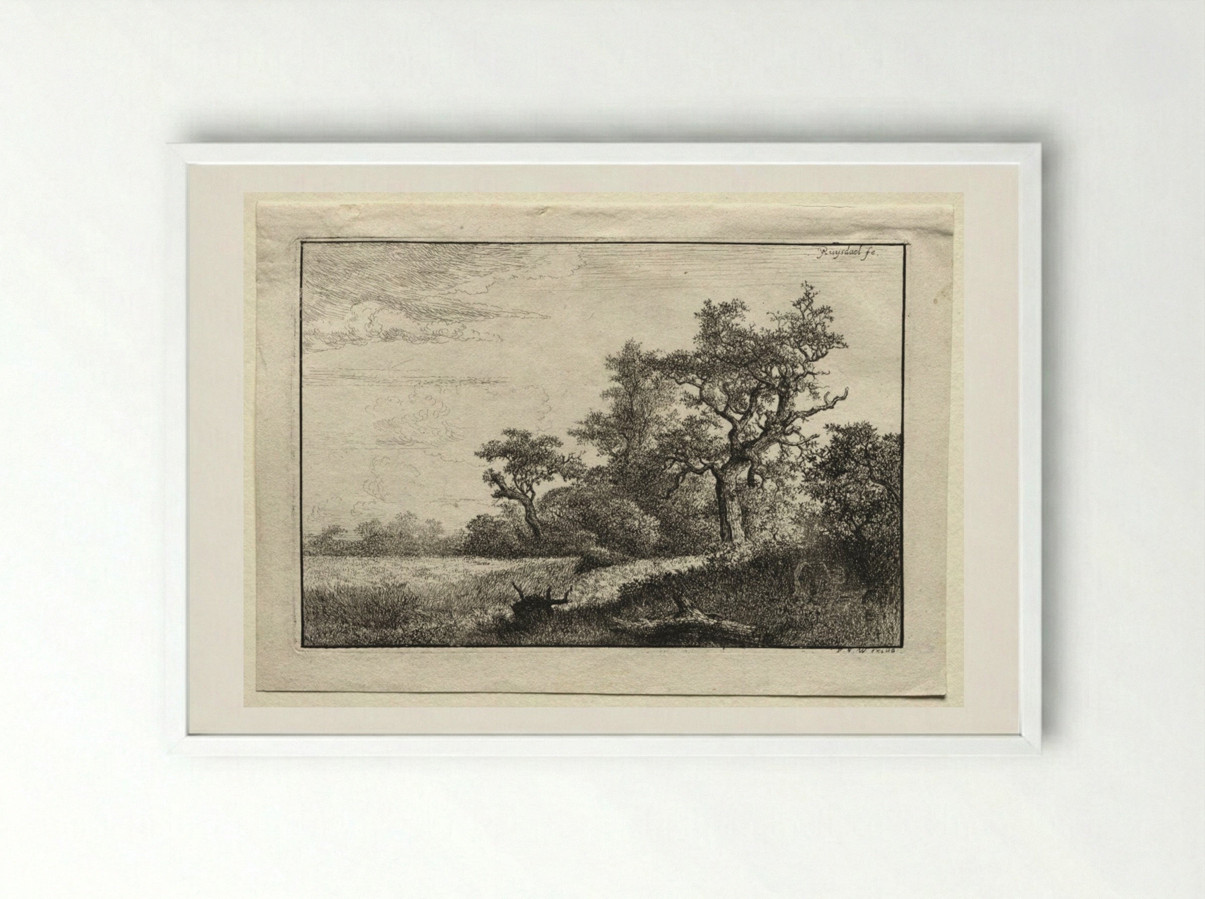 The Wheat Field - Jacob van Ruisdael - Framed Print White