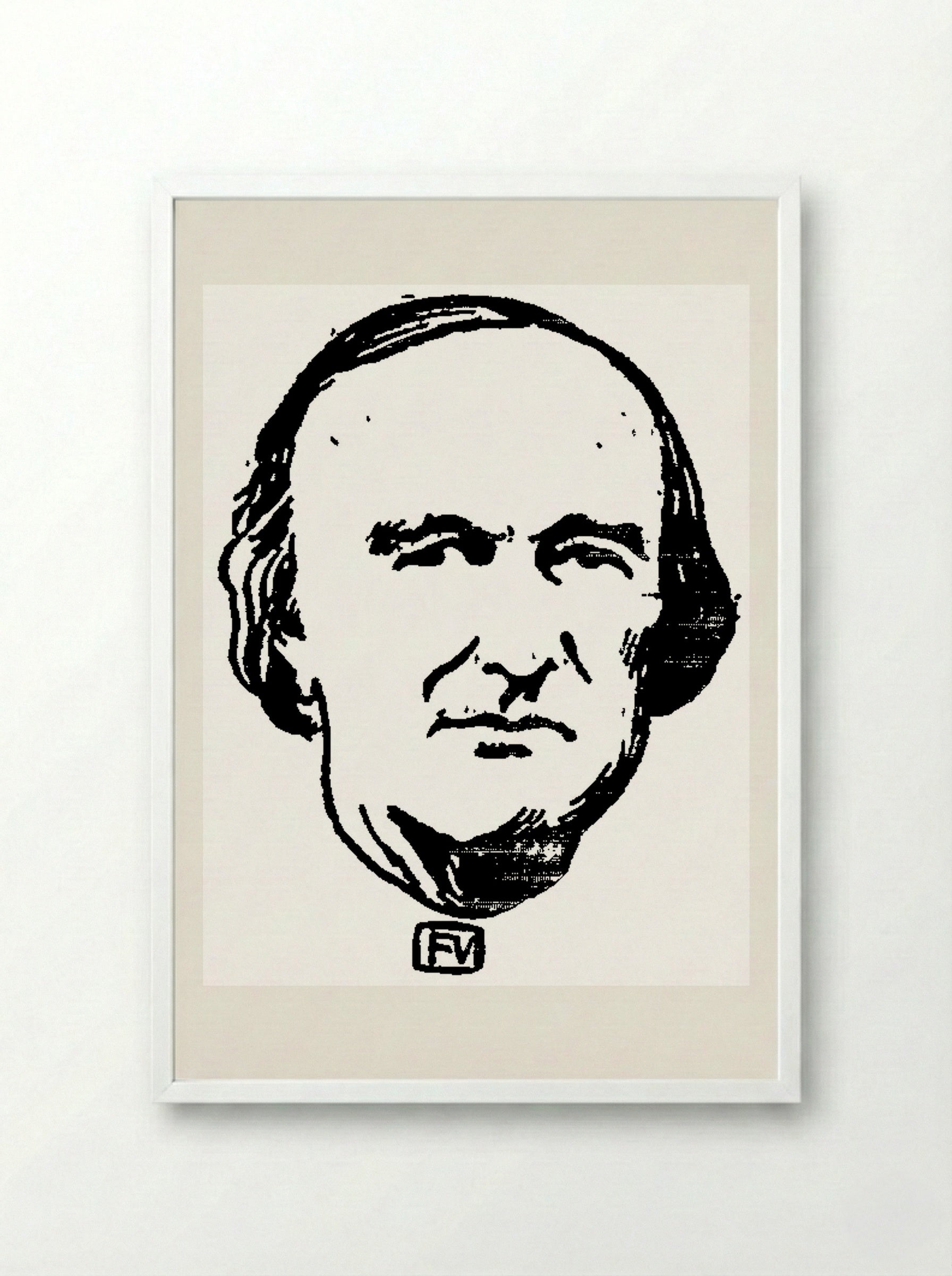 Portrait of Georges Darboy - Félix Vallotton - Framed Print White