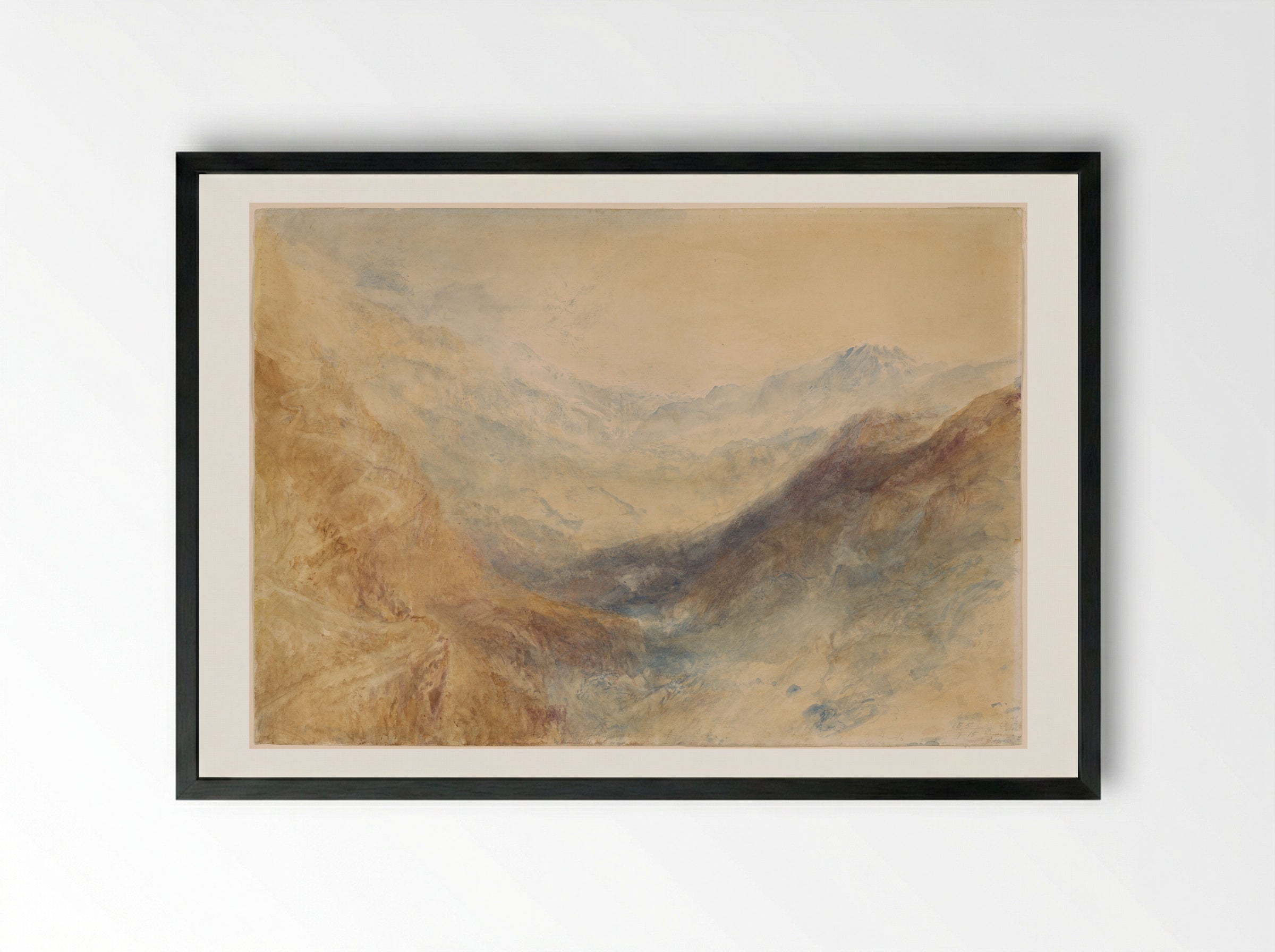 The Simplon Pass - Joseph Mallord William Turner - Framed Print Black