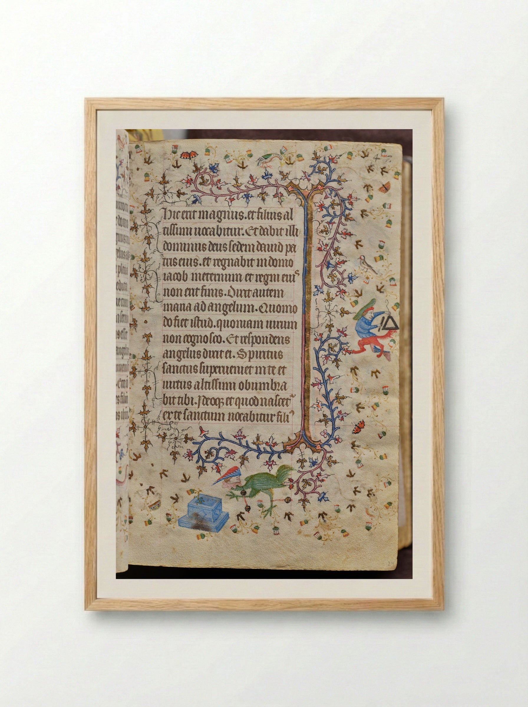 Hours of Charles the Noble, fol. 179r - Master of the Brussels Initials and Associates - Framed Print Wood