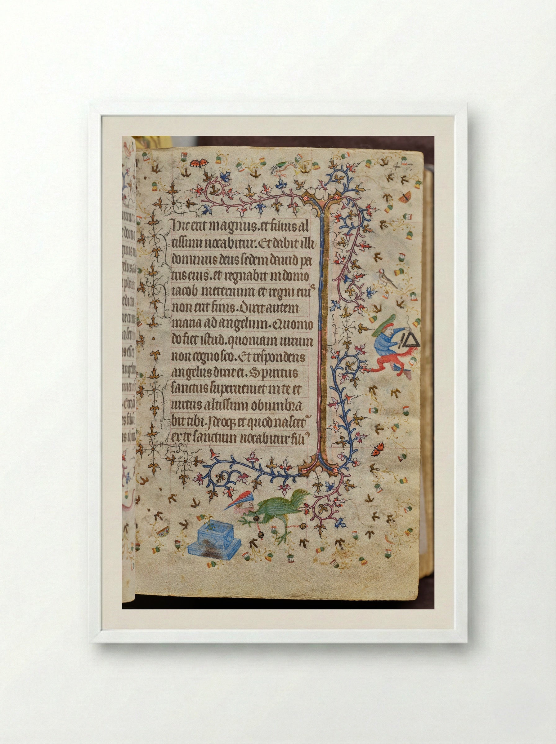 Hours of Charles the Noble, fol. 179r - Master of the Brussels Initials and Associates - Framed Print White