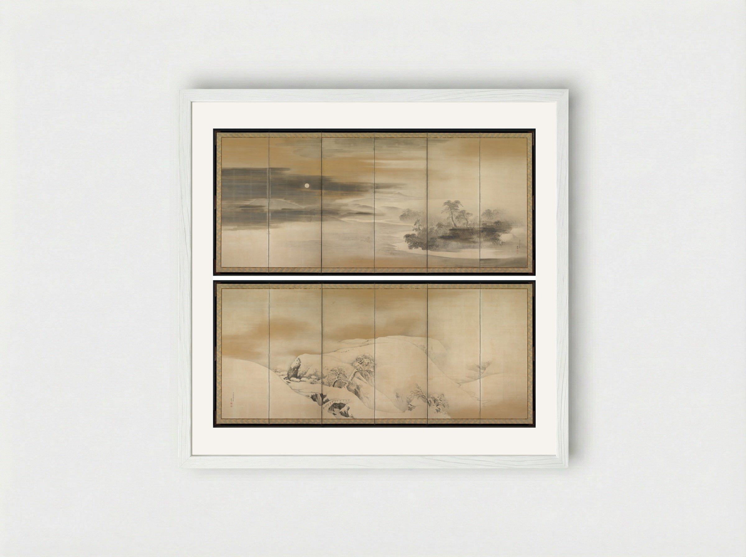 Summer Night; Winter Day - Maruyama Ōkyo - Framed Print White