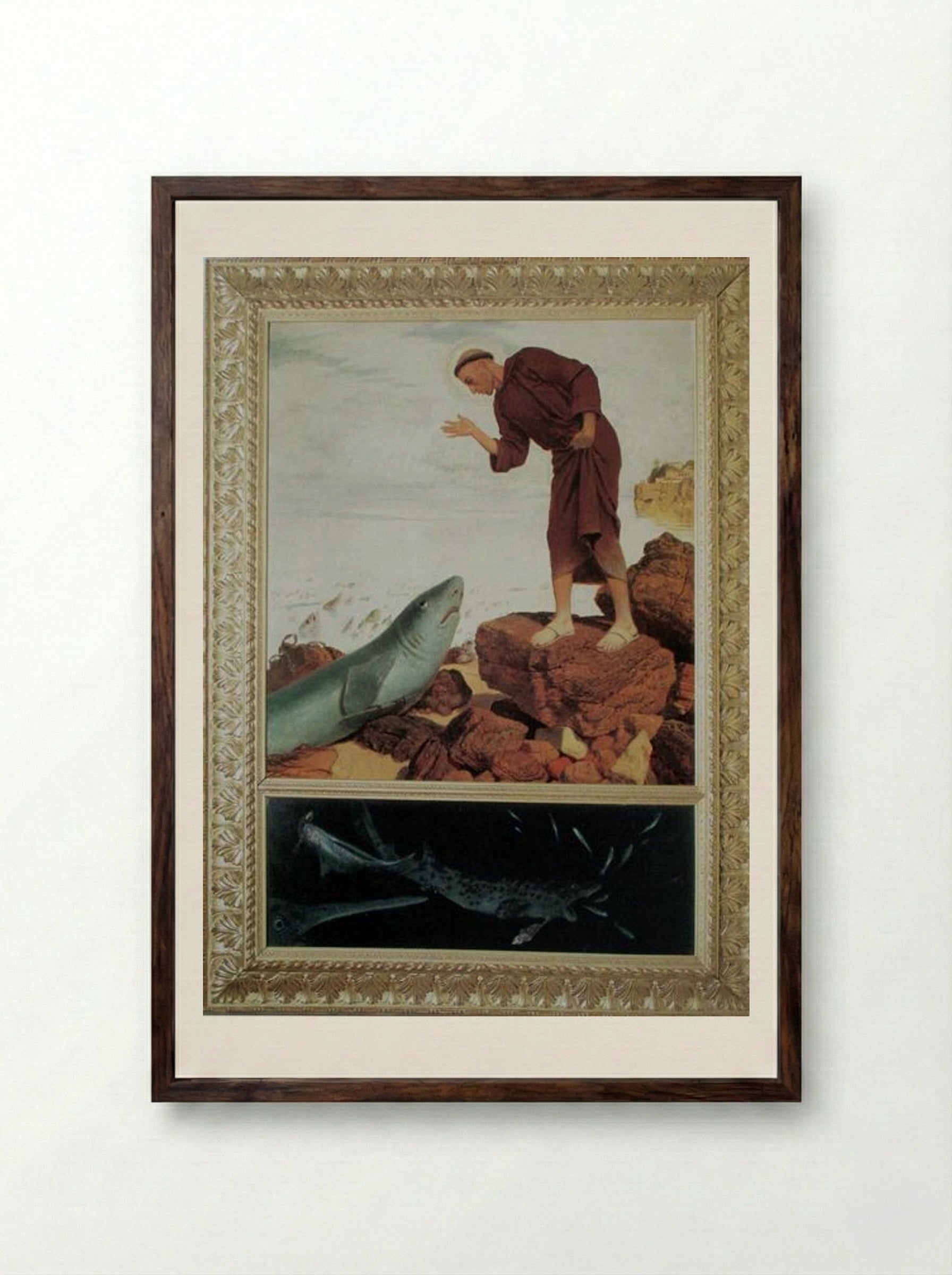 St. Anthony - Arnold Böcklin - Framed Print Dark Wood