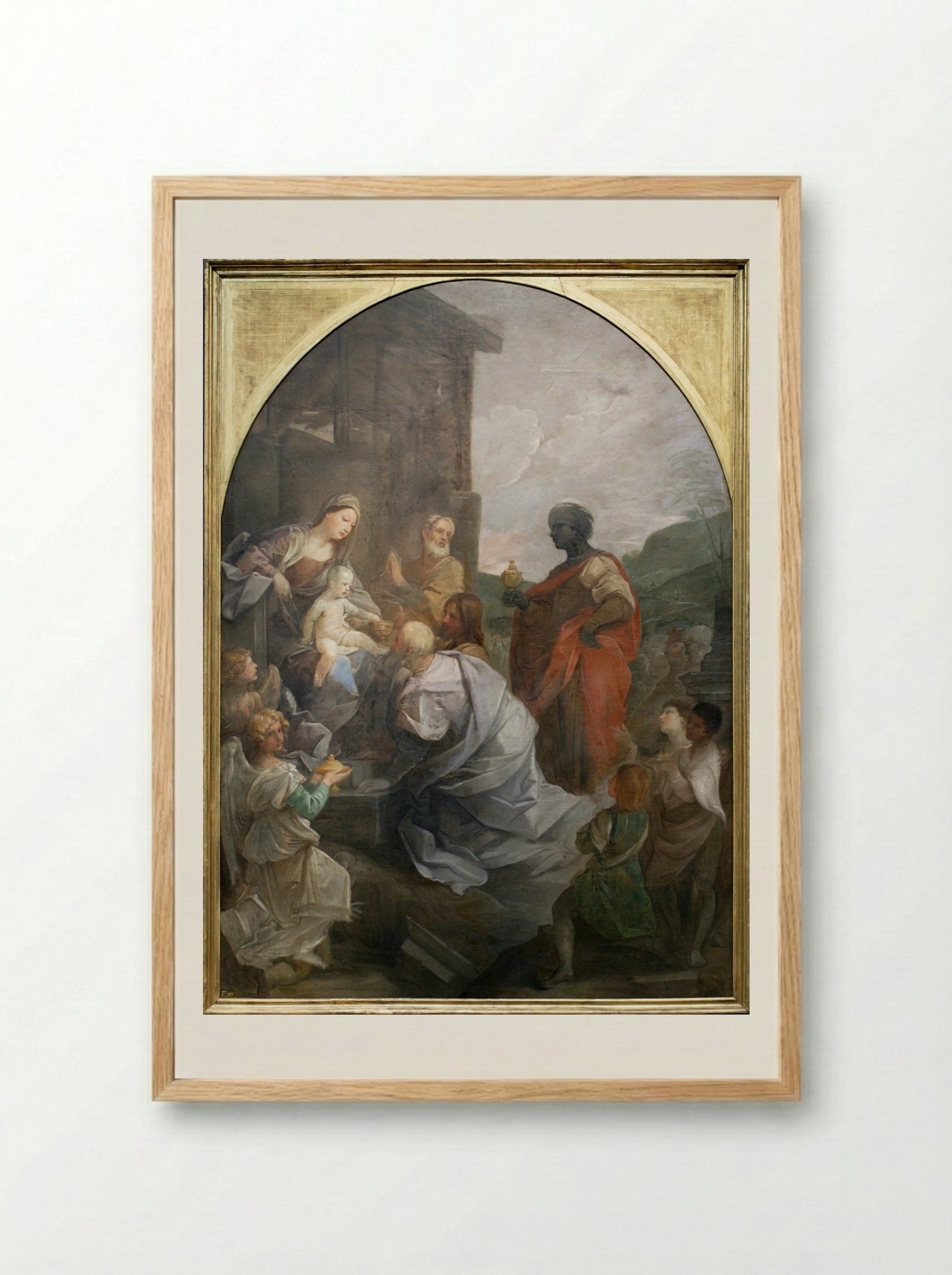 Adoration of the Magi - Guido Reni - Framed Print Wood
