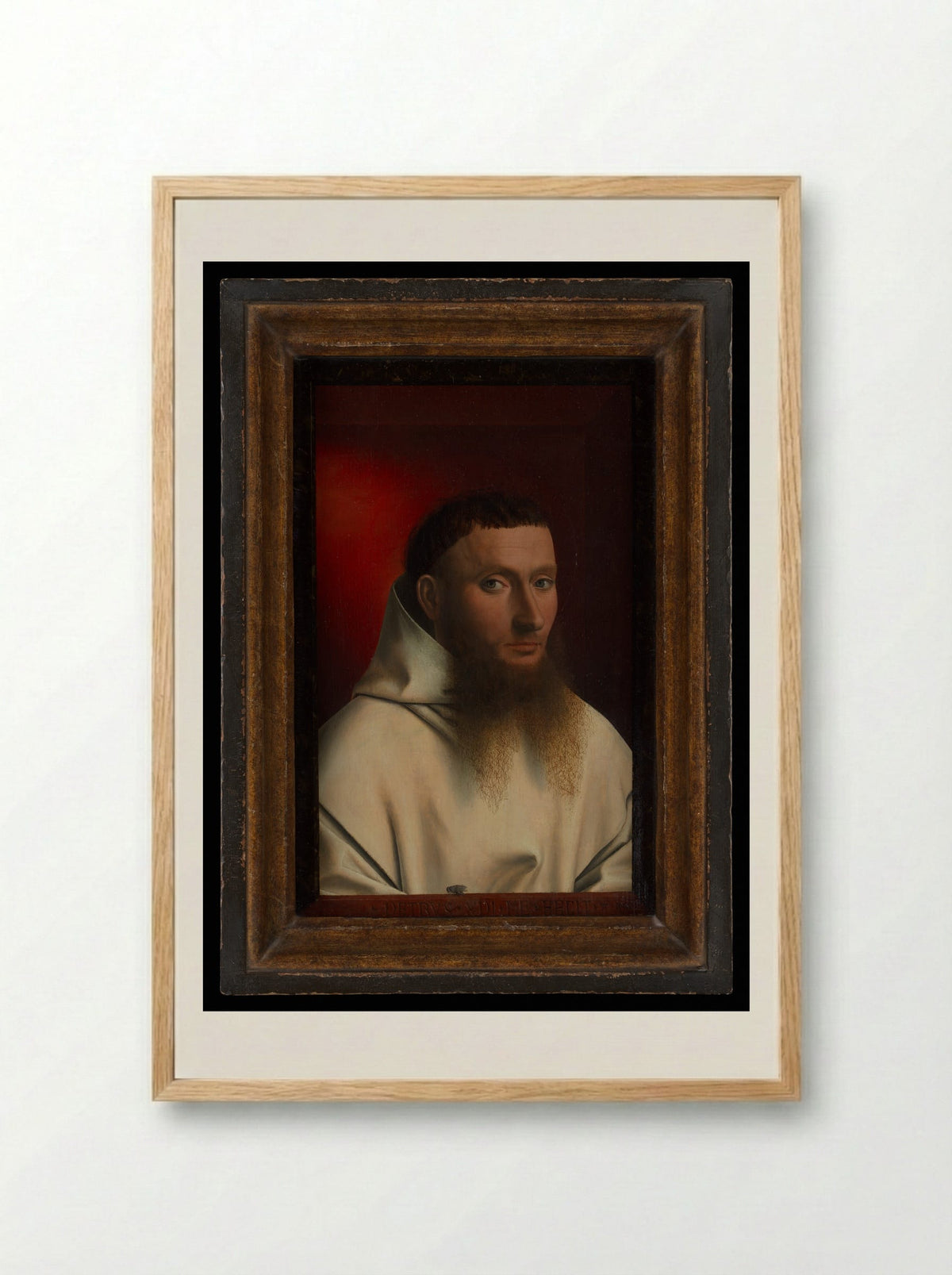 Portrait of a Carthusian - Petrus Christus - Framed Print Wood