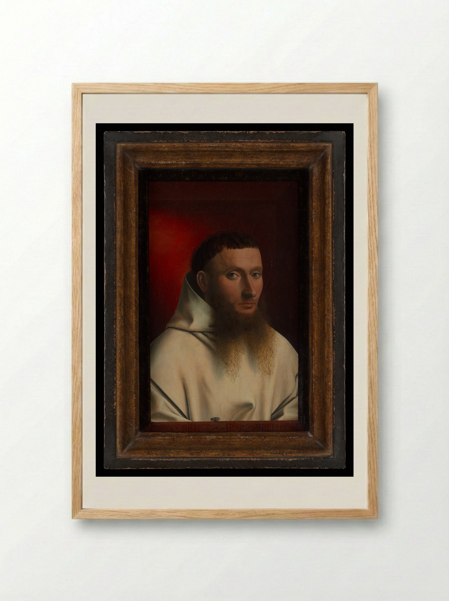 Portrait of a Carthusian - Petrus Christus - Framed Print Wood