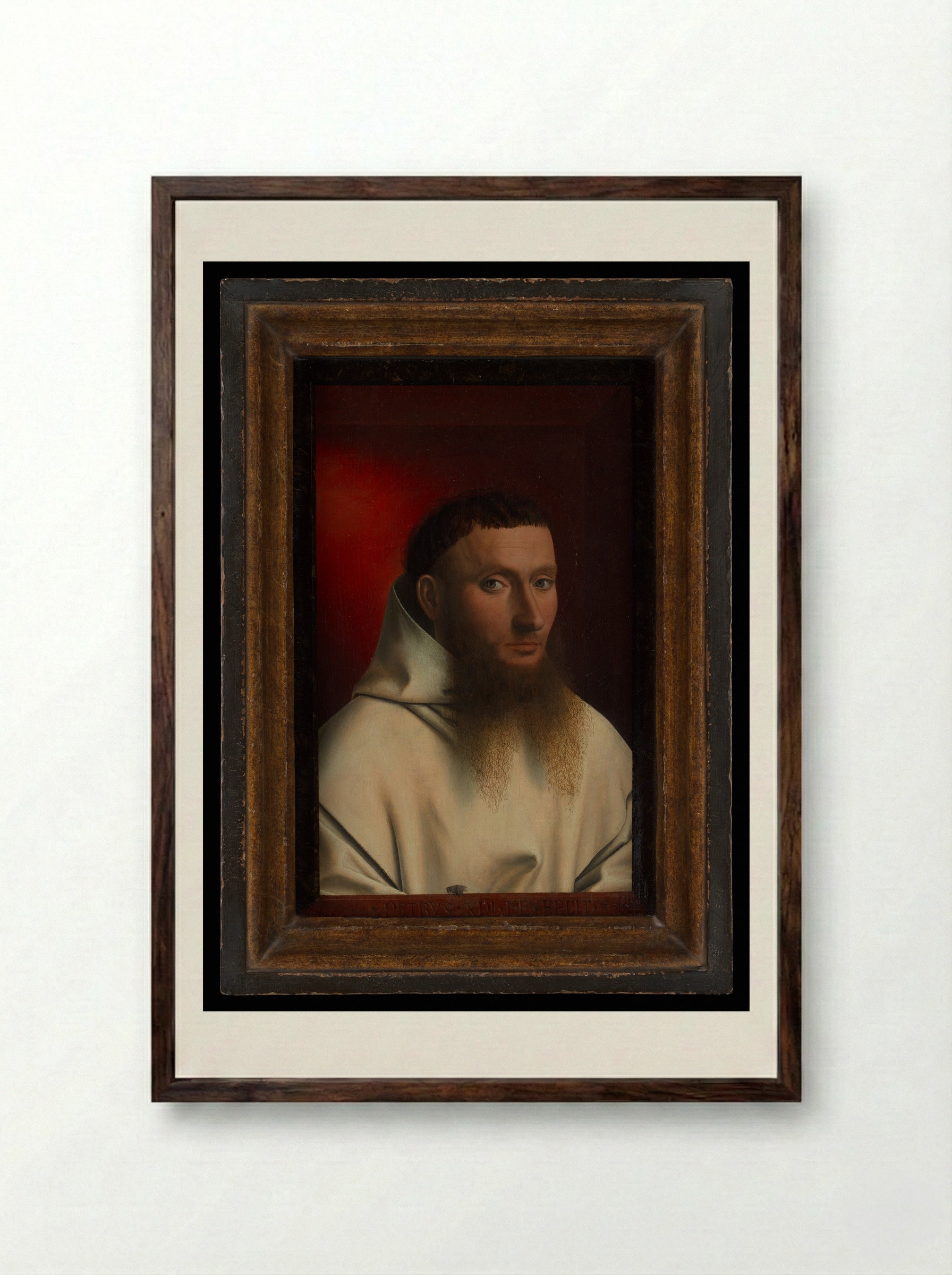 Portrait of a Carthusian - Petrus Christus - Framed Print Dark Wood