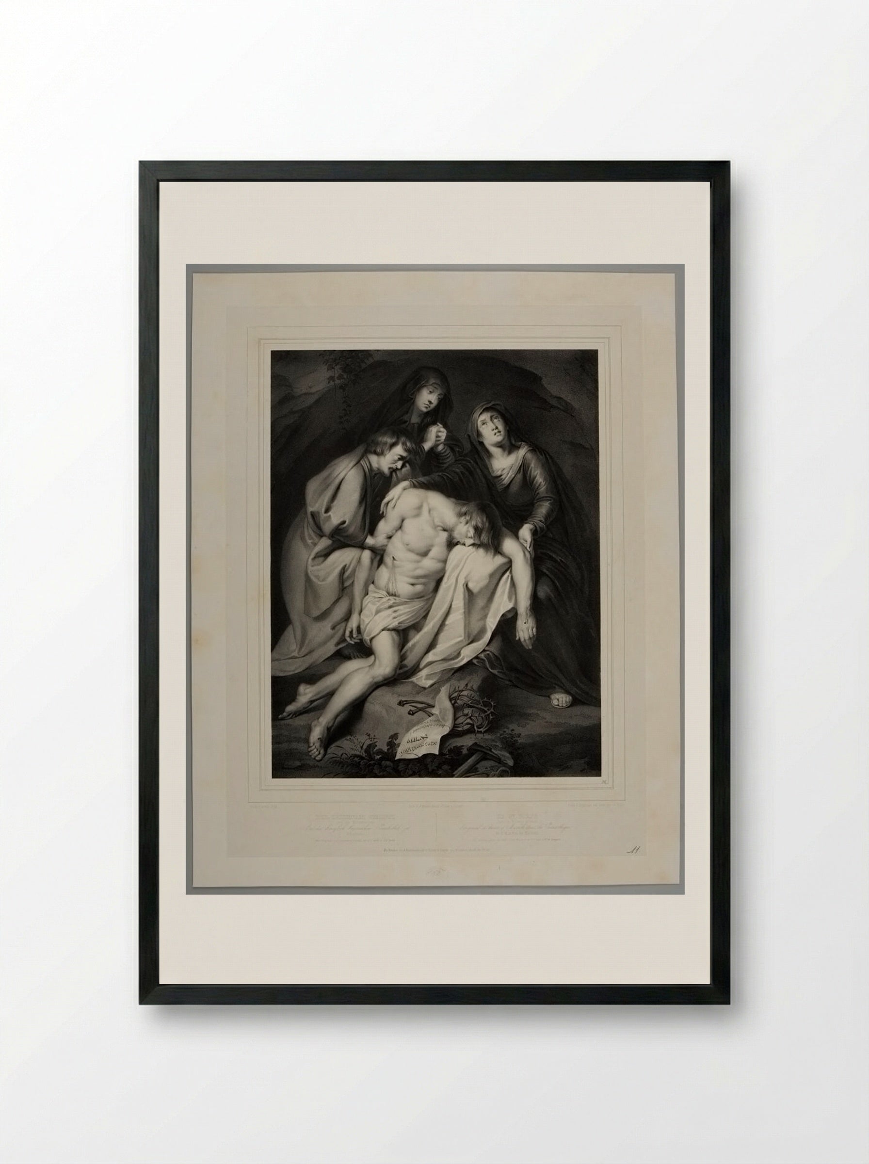 The Corpse of Christ - Ferdinand Piloty - Framed Print Black