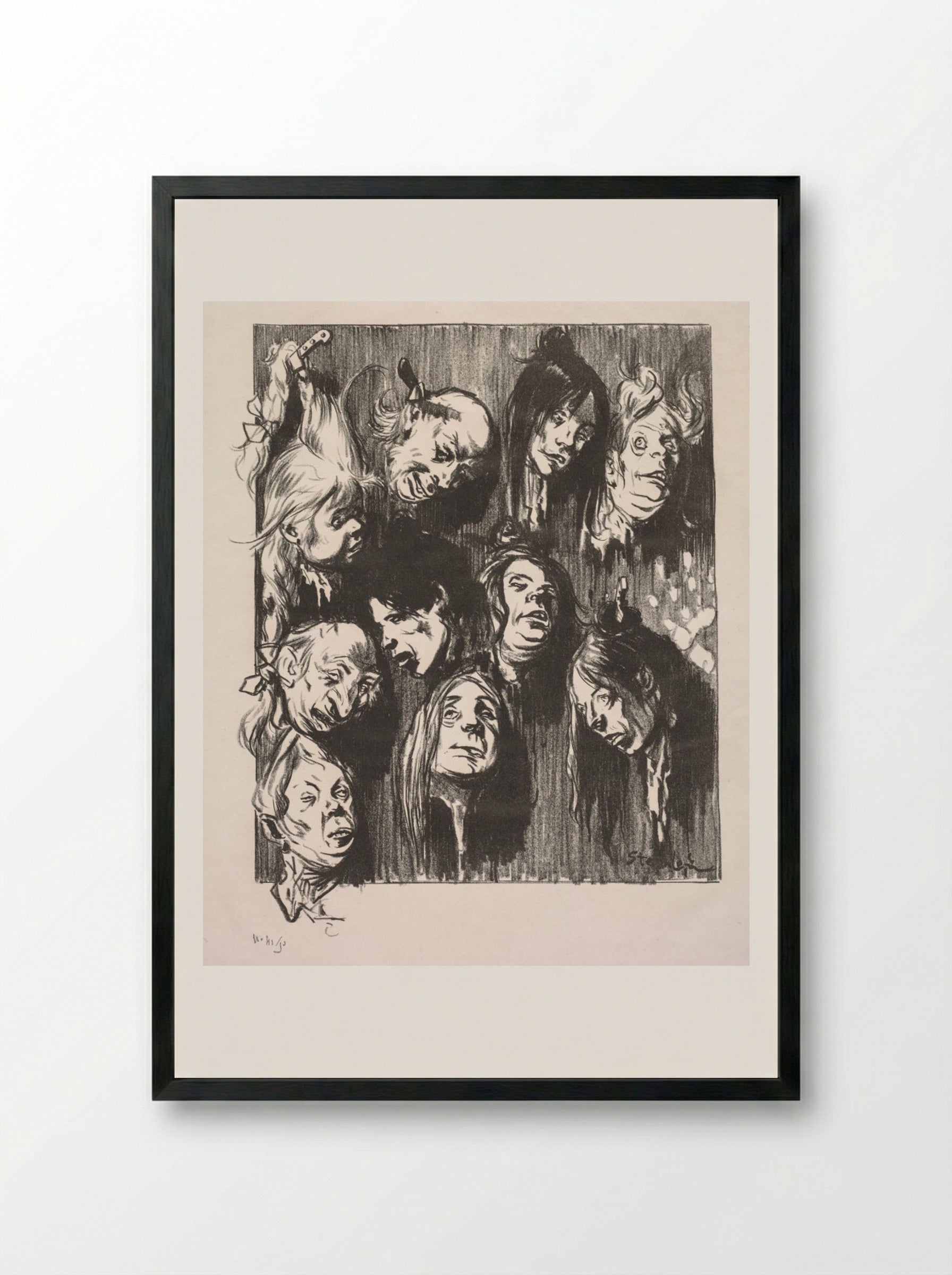 Ten Assassinations for a Penny - Théophile Alexandre Steinlen - Framed Print Black