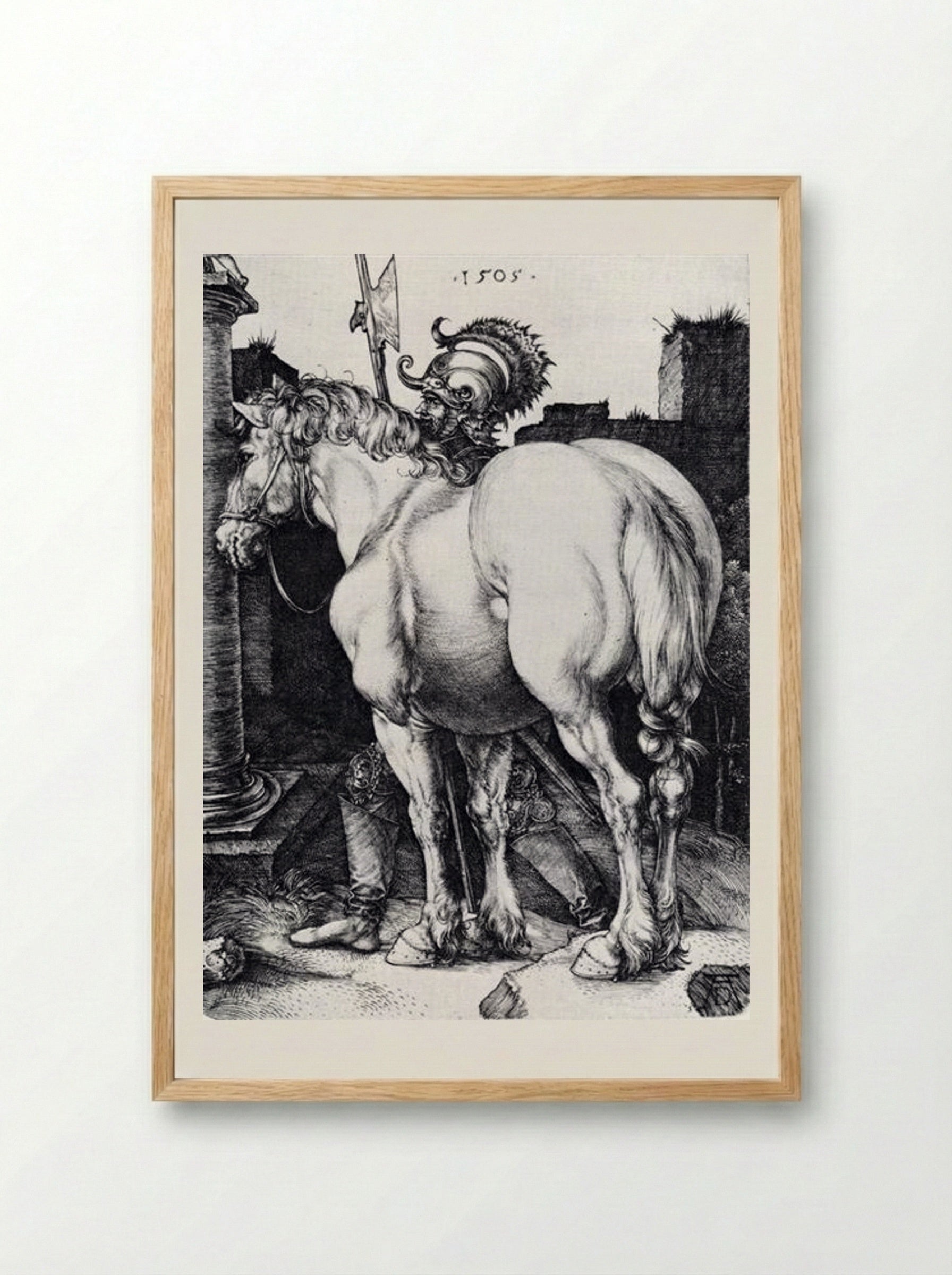The Large Horse - Albrecht Dürer - Framed Print Wood