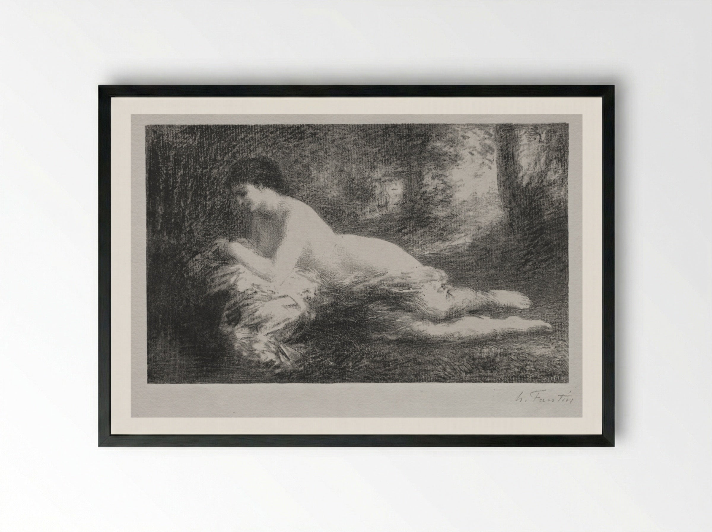 Réverie - Henri Fantin-Latour - Framed Print Black