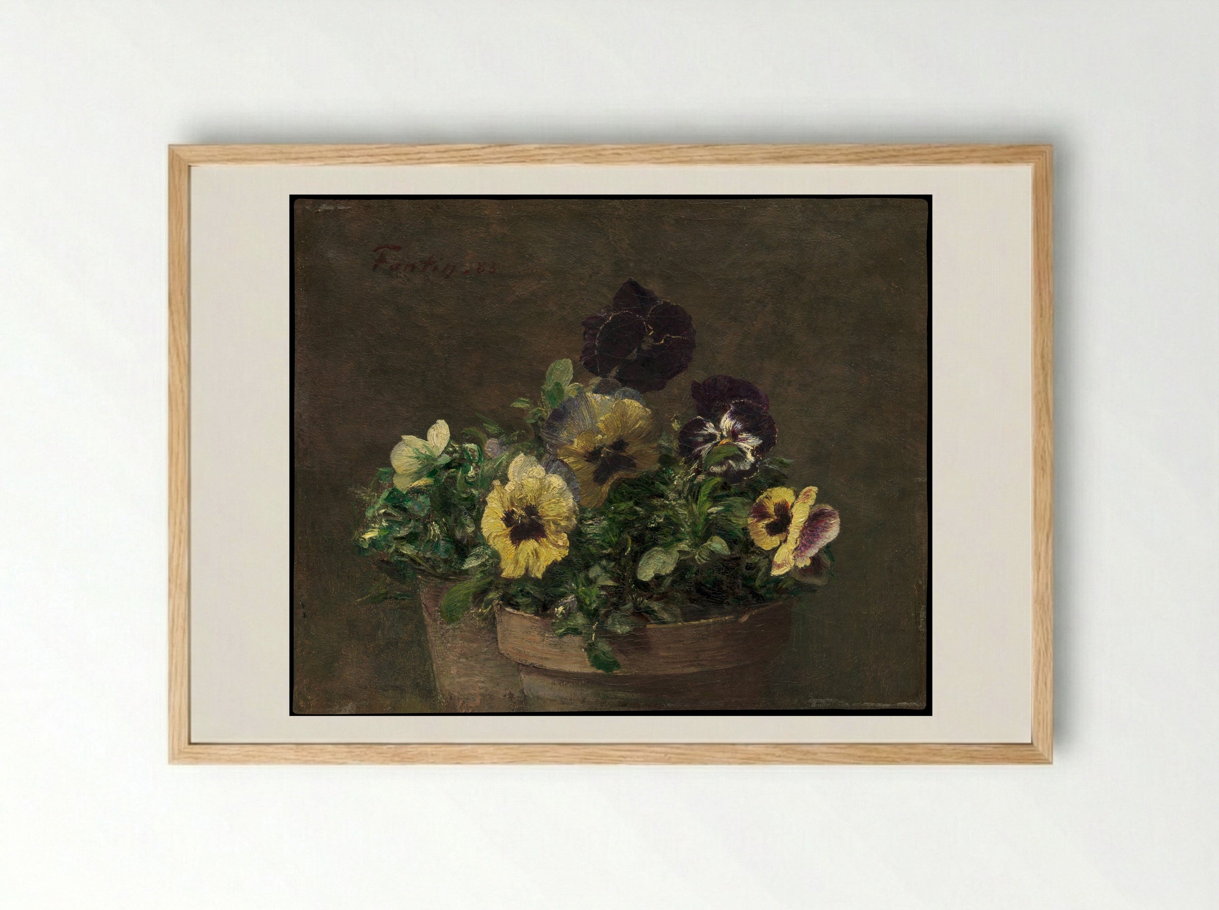 Potted Pansies - Henri Fantin-Latour - Framed Print Wood