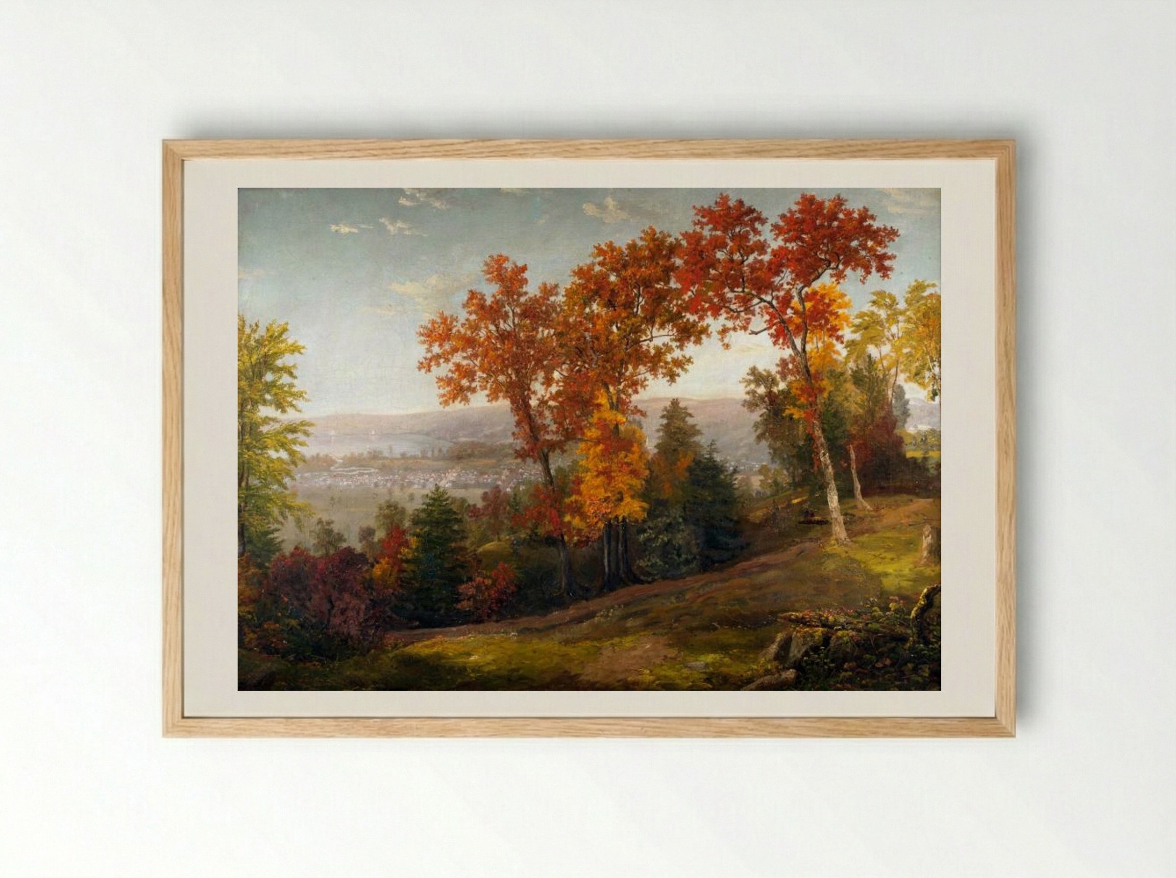 Hudson River - John Frederick Kensett - Framed Print Wood