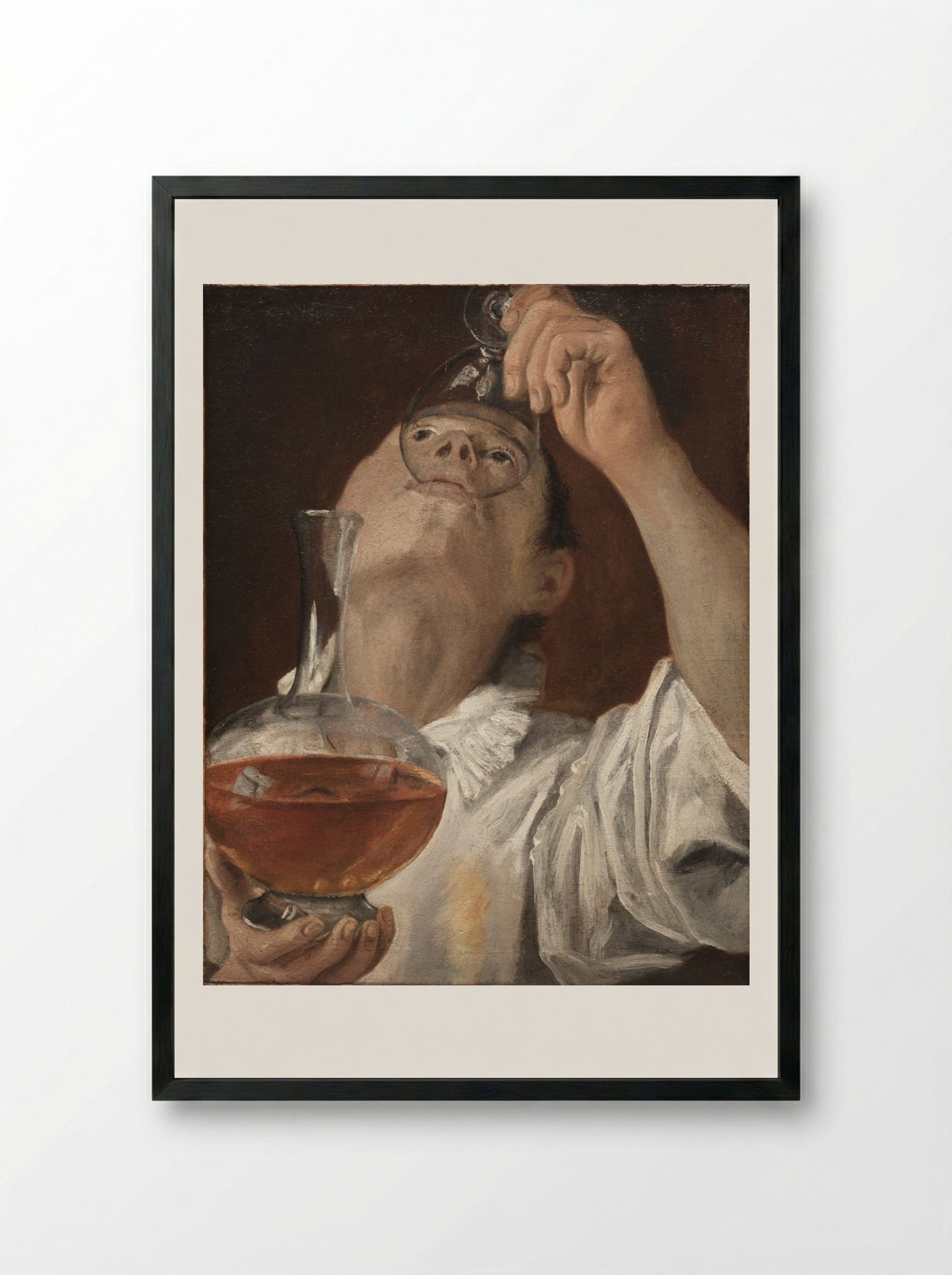 Boy Drinking - Annibale Carracci - Framed Print Black