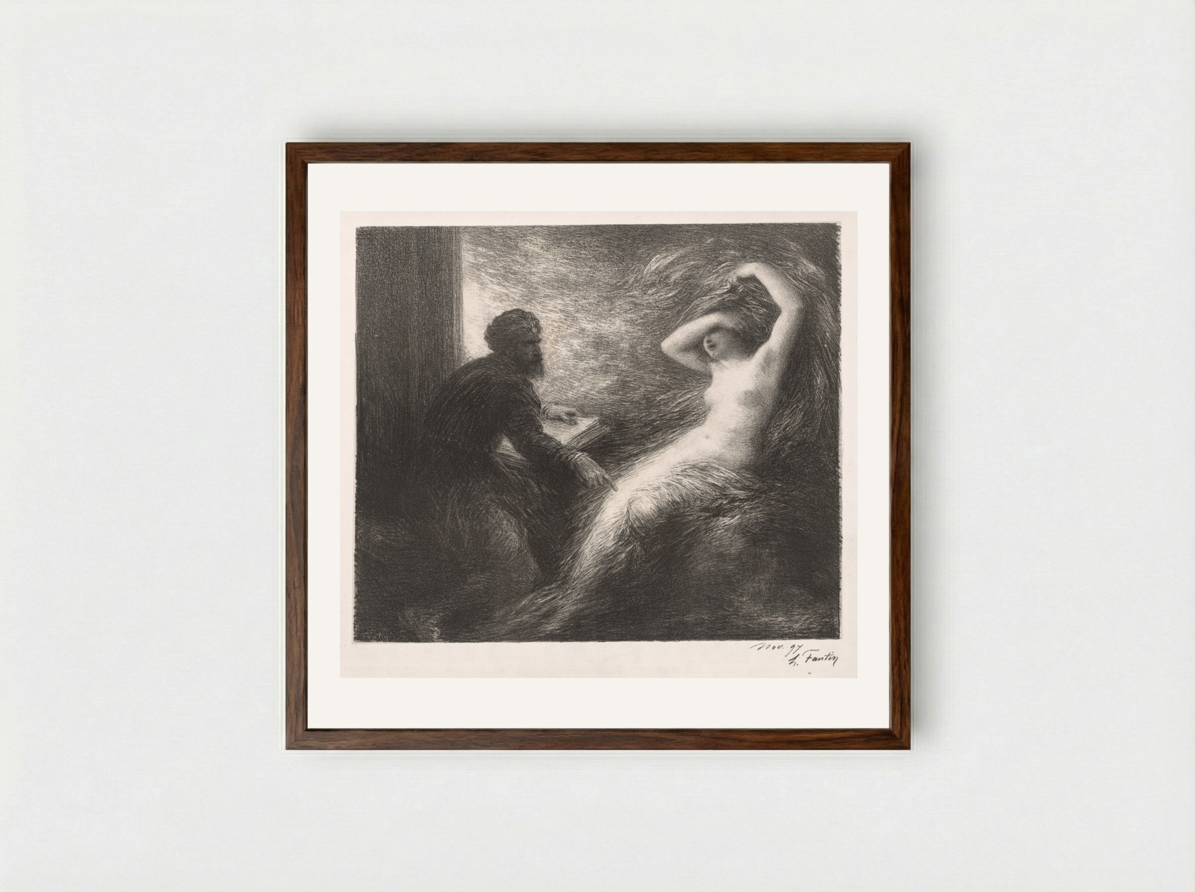 The Evocation of Kundry - Henri Fantin-Latour - Framed Print Dark Wood