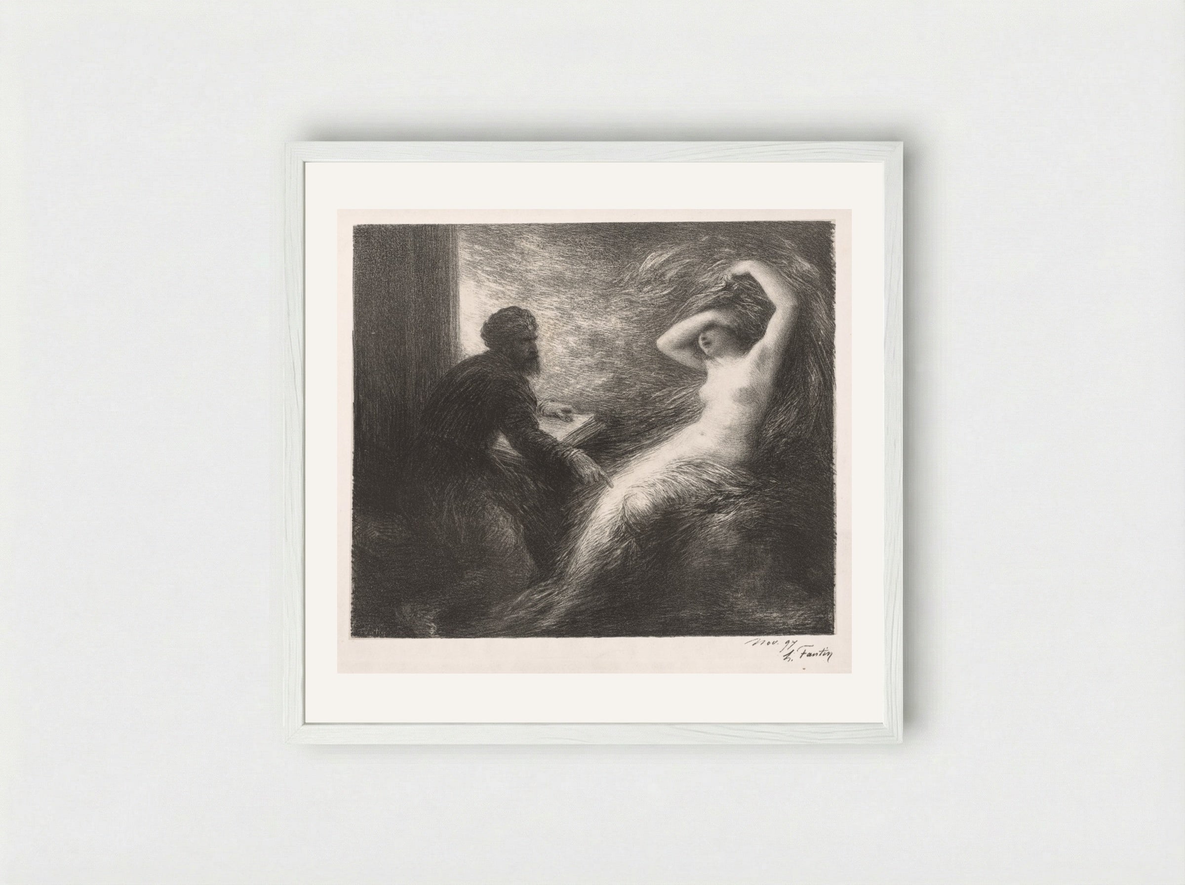 The Evocation of Kundry - Henri Fantin-Latour - Framed Print White