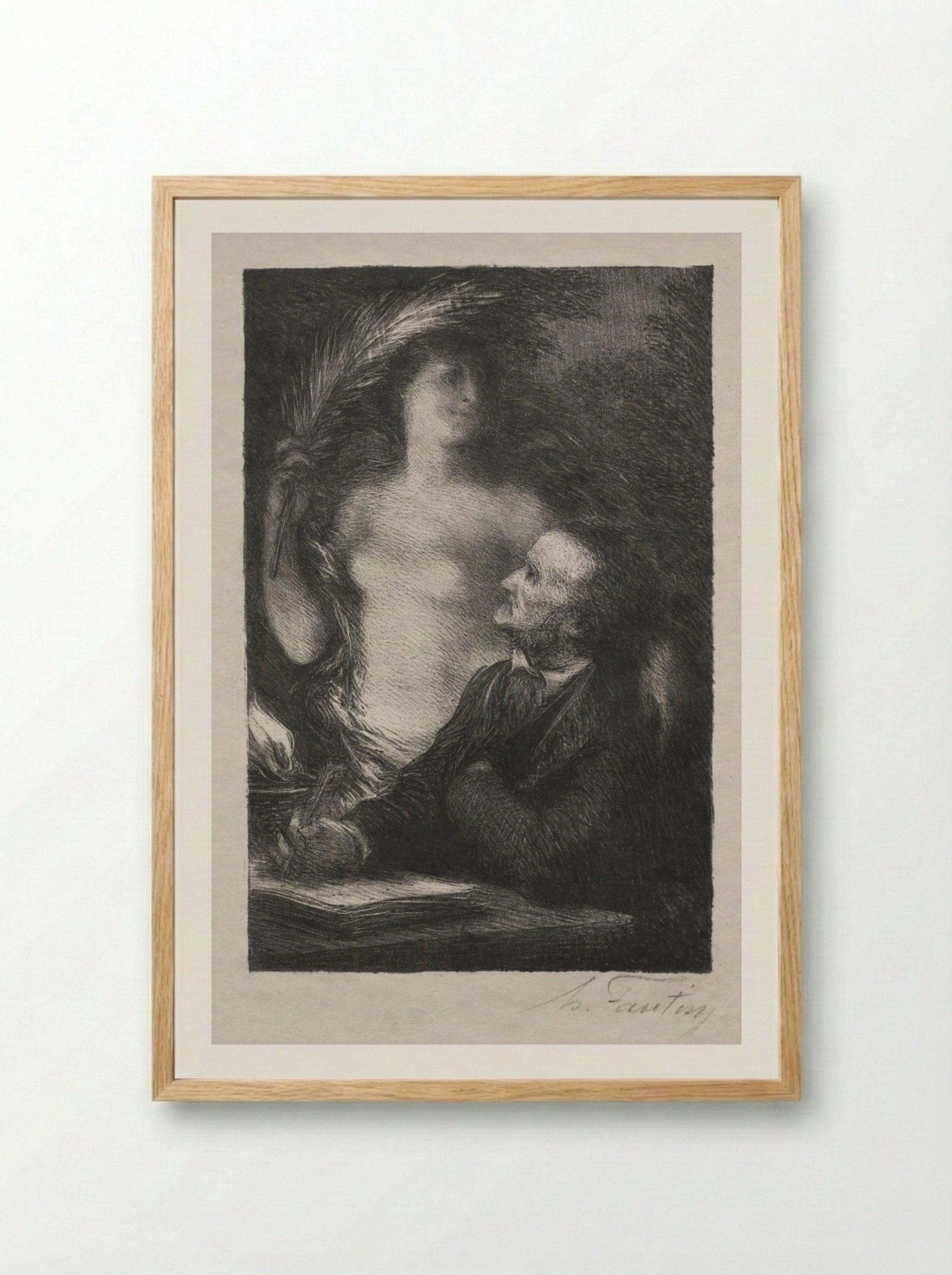 The Muse - Henri Fantin-Latour - Framed Print Wood