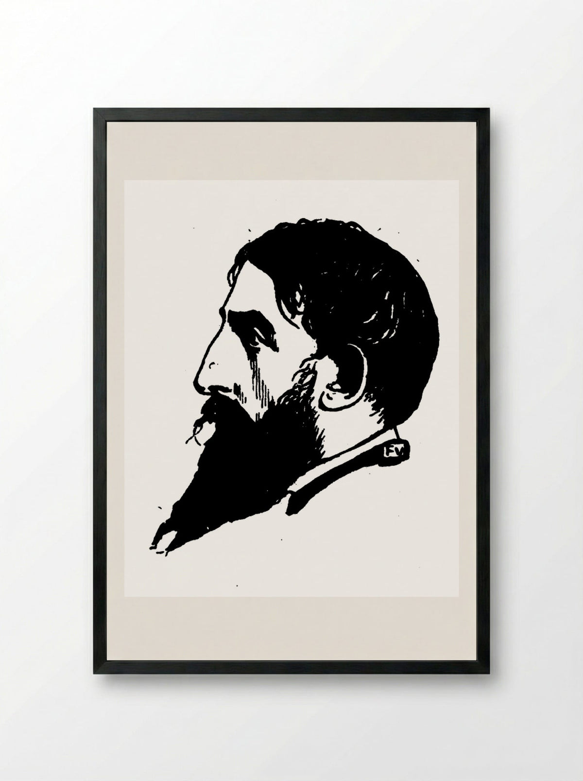Portrait of Jehan Rictus - Félix Vallotton - Framed Print Black