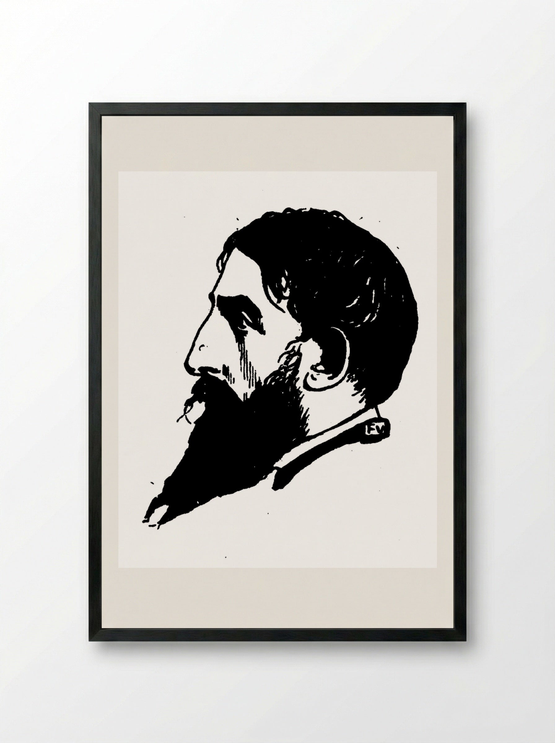 Portrait of Jehan Rictus - Félix Vallotton - Framed Print Black