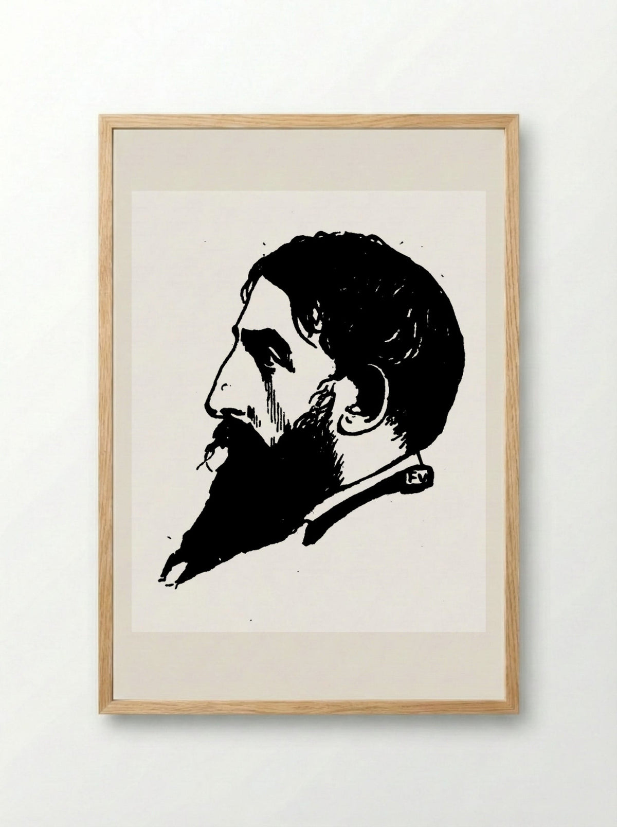 Portrait of Jehan Rictus - Félix Vallotton - Framed Print Wood