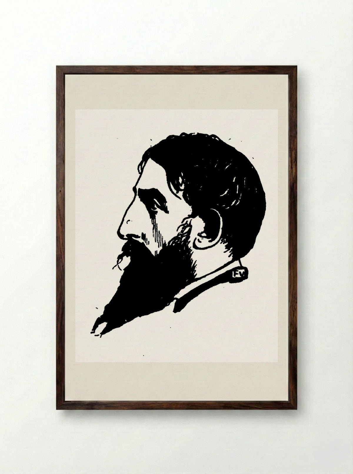 Portrait of Jehan Rictus - Félix Vallotton - Framed Print Dark Wood